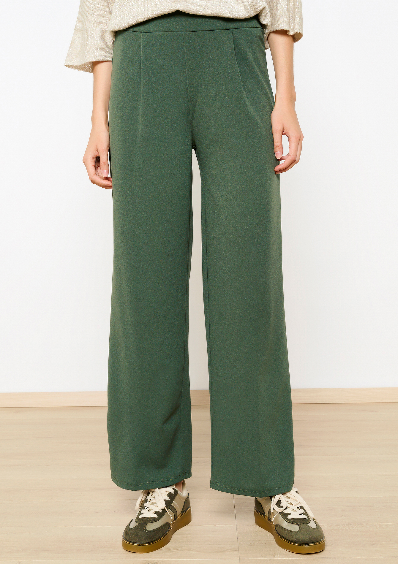 Pantalon évasé, undefined - KHAKI MED - undefined