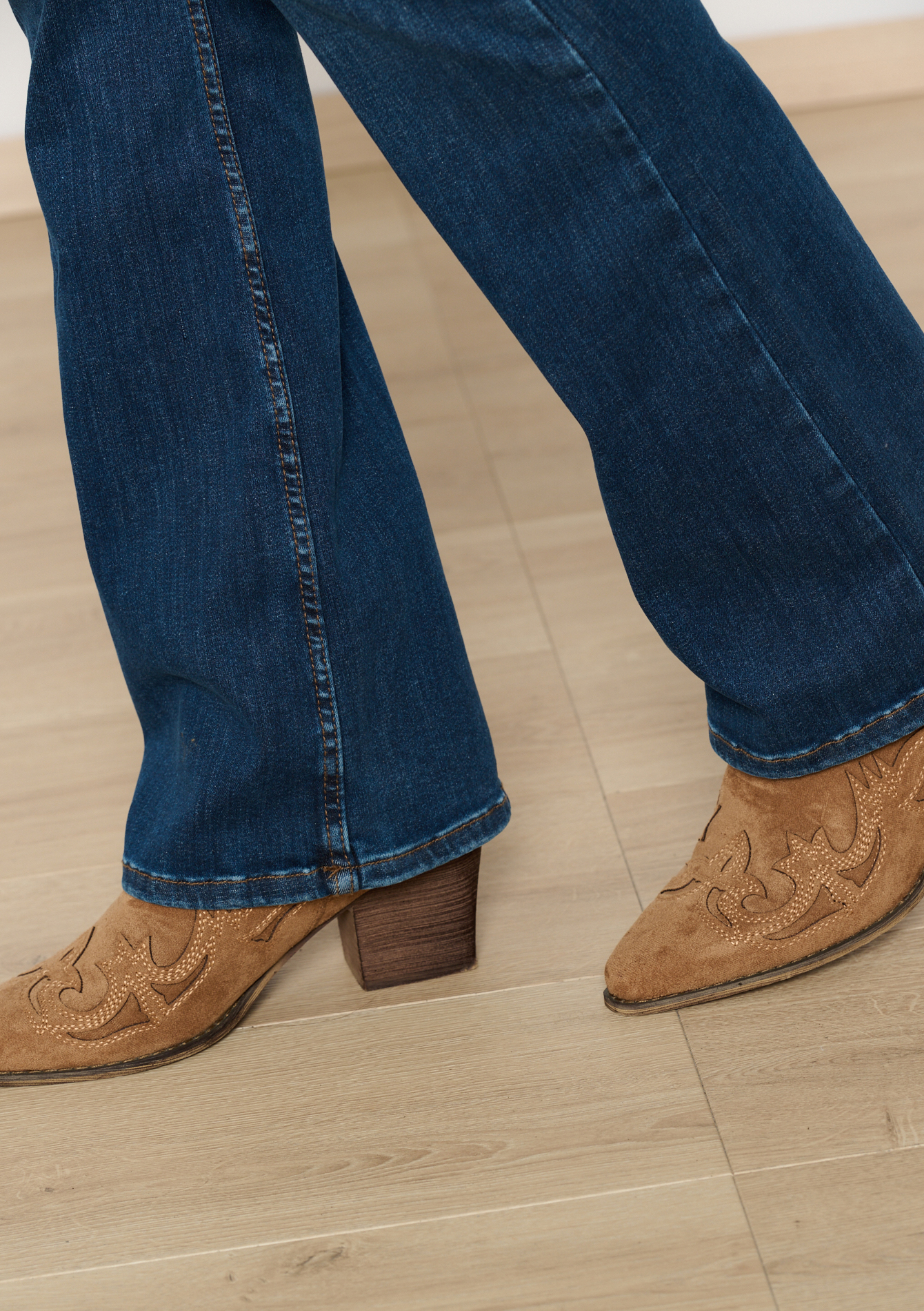 Bootcut jeans with high waist, undefined - DARK BLUE - undefined