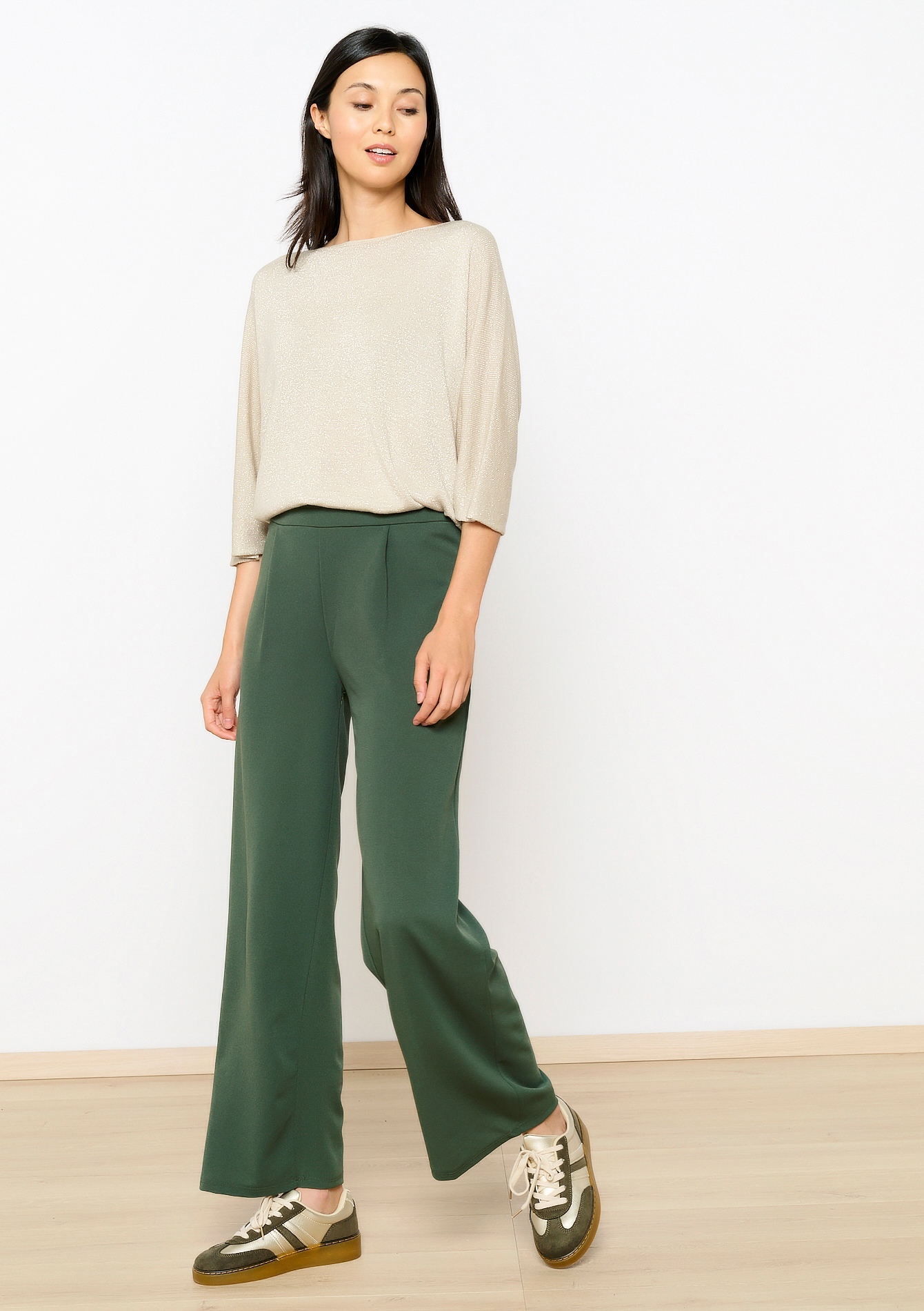 Pantalon évasé, undefined - KHAKI MED - undefined