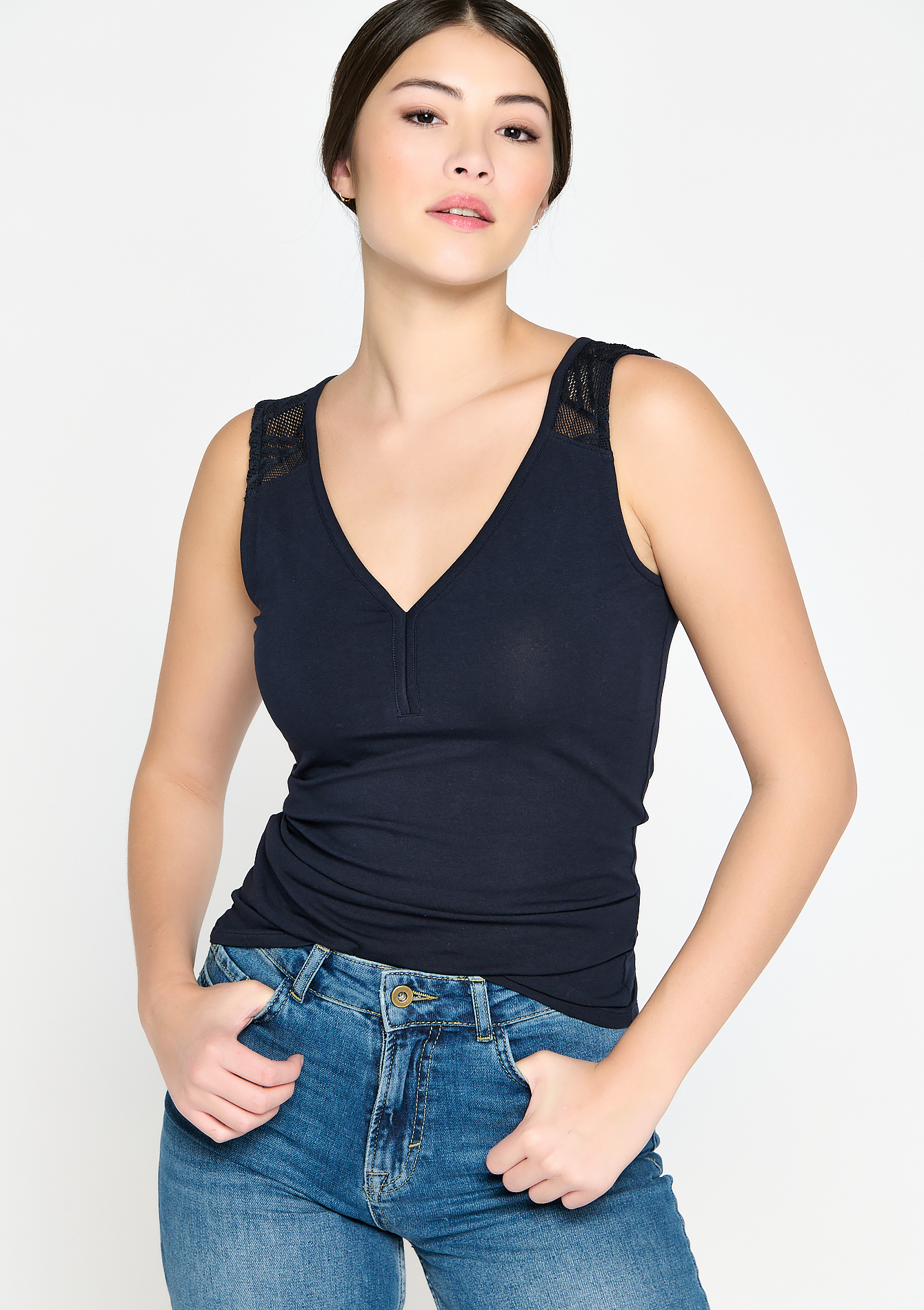 Haut à col V, undefined - NAVY MARINE - undefined