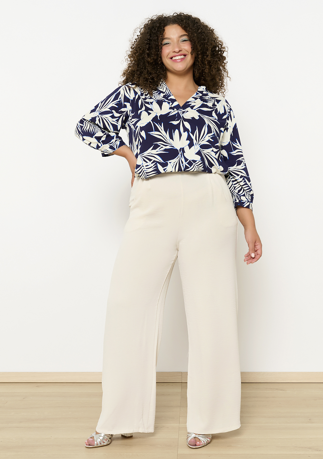 Pantalon large fluide, undefined - LT BEIGE - undefined