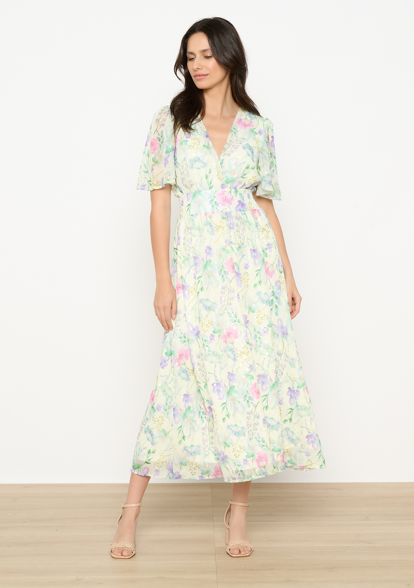 Robe longue à fleurs, undefined - YELLOW PASTEL - undefined