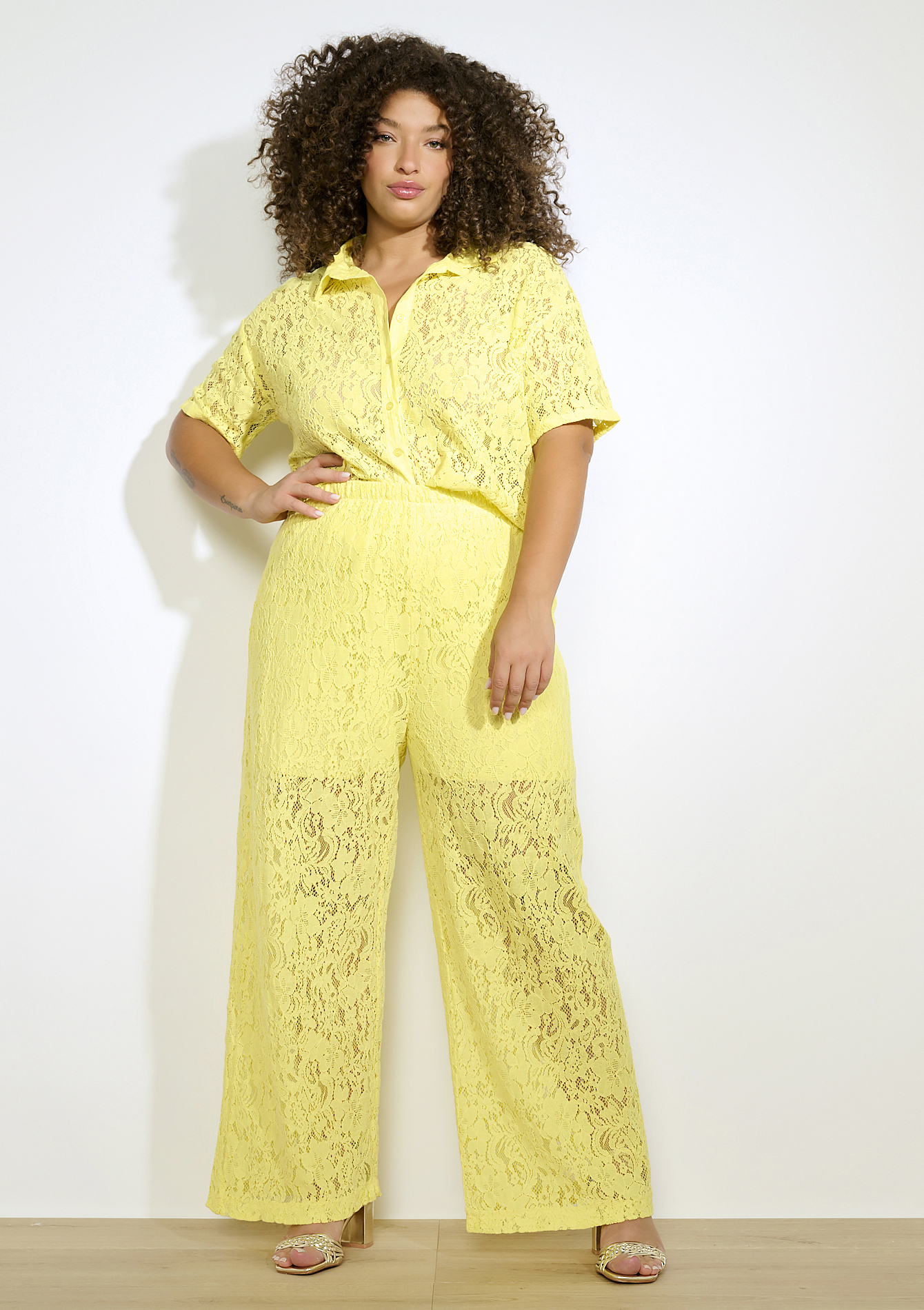 Wide lace trousers, undefined - YELLOW SUN - undefined