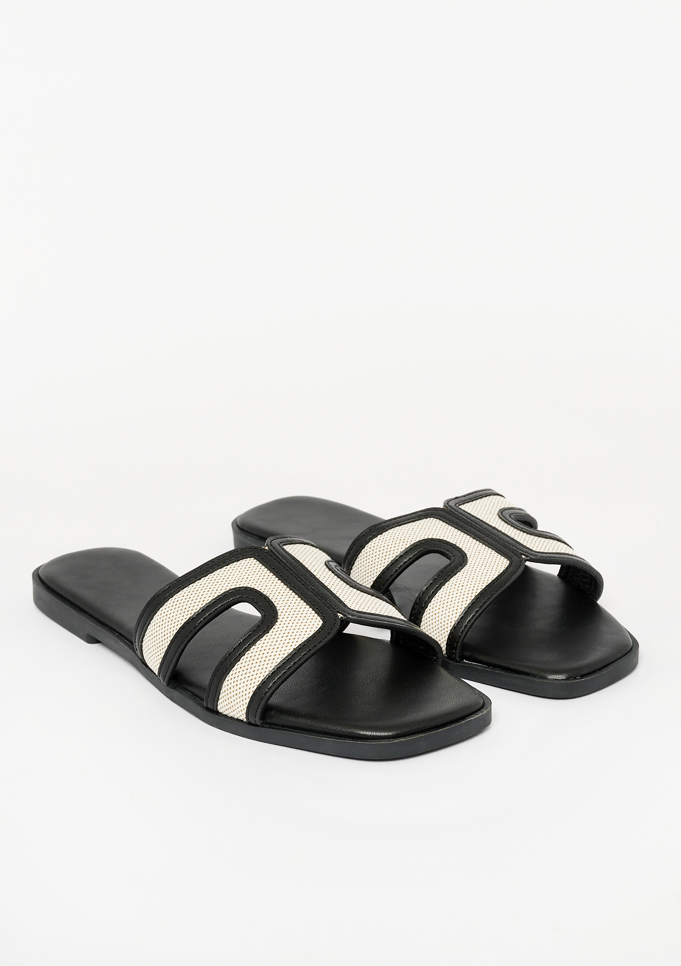 Mules plates graphiques, undefined - BLACK - undefined