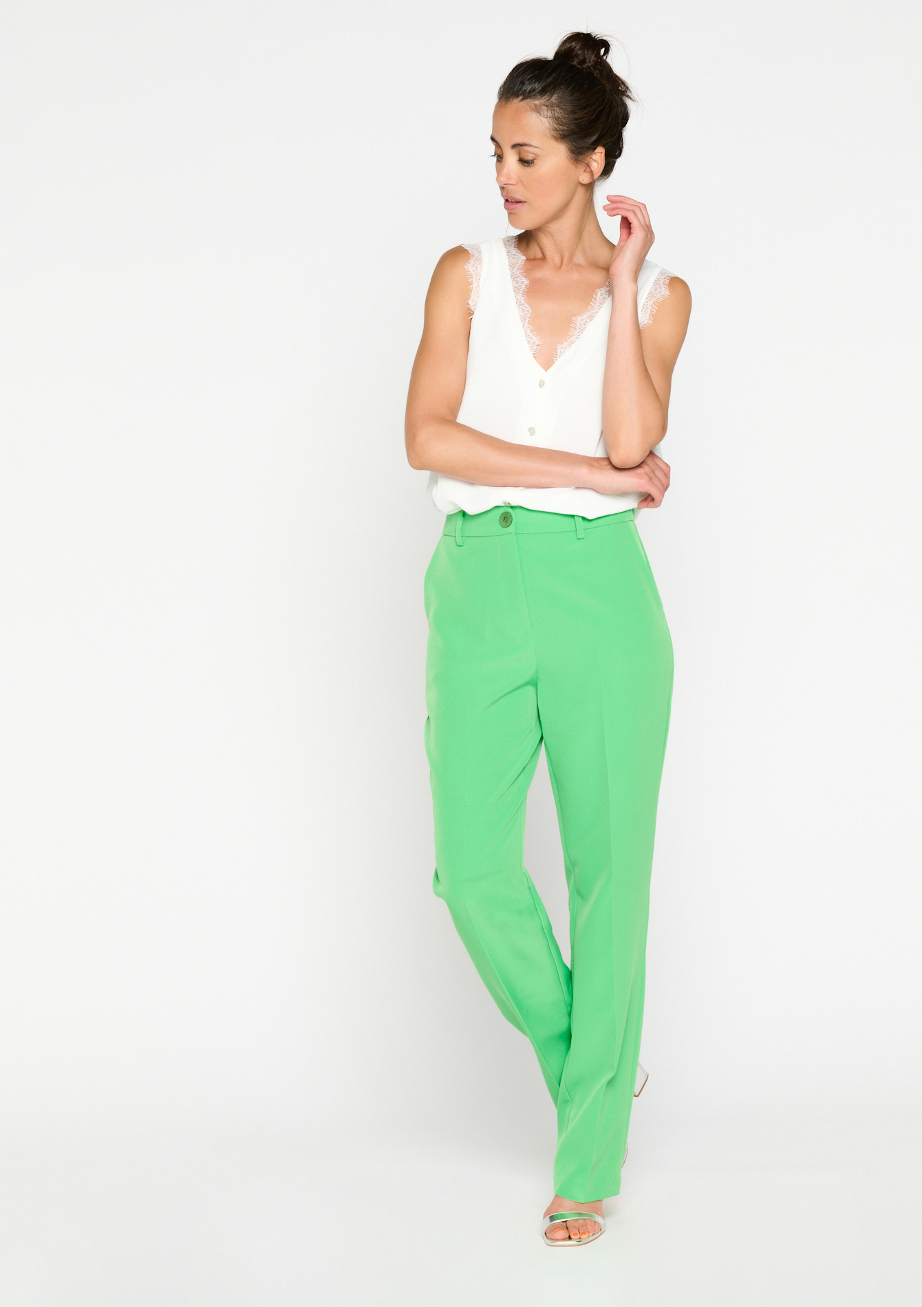 Pantalon de tailleur, undefined - LIGHT GREEN PASTEL - undefined