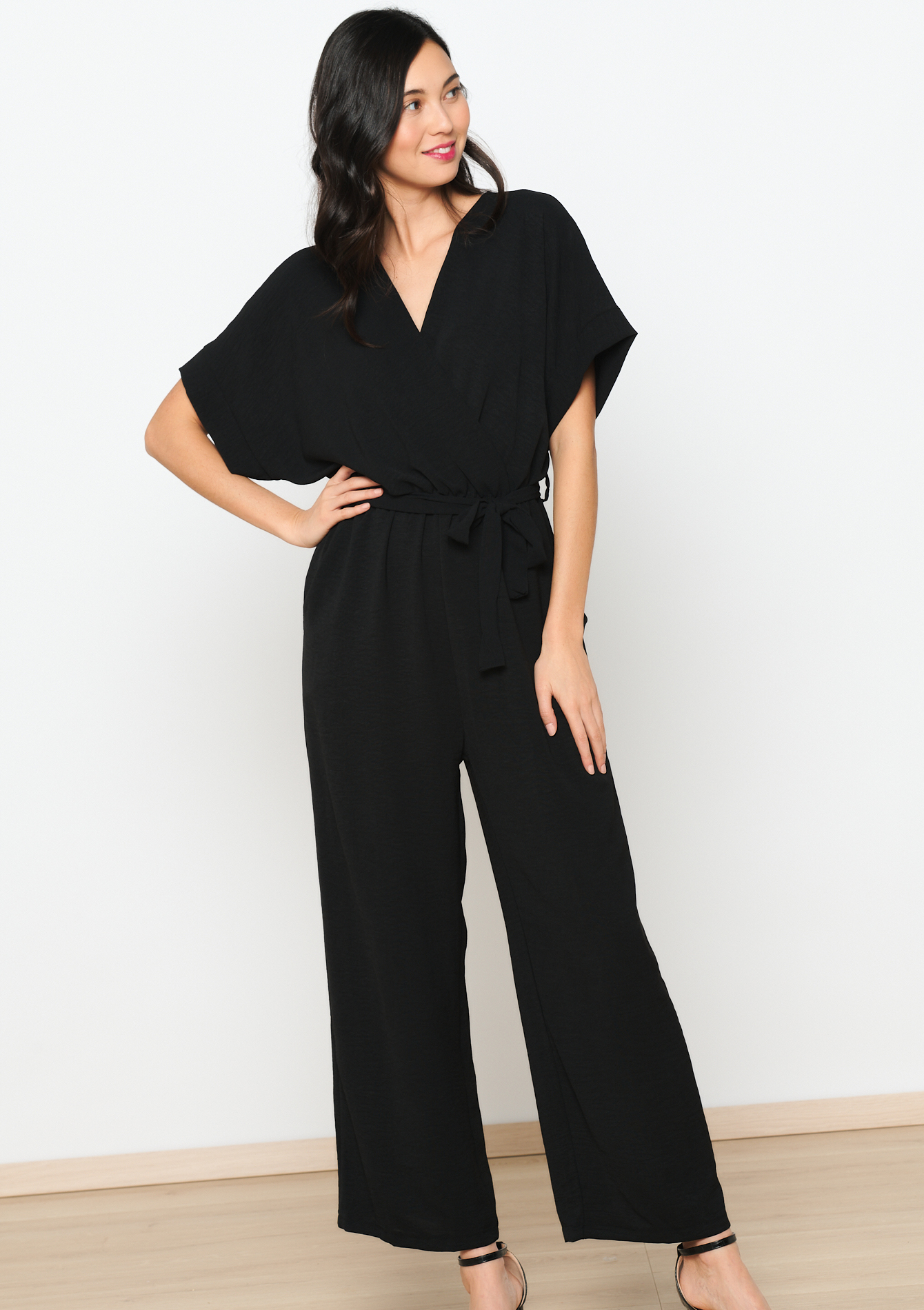Combinaison fluide ceinturée, undefined - BLACK - undefined