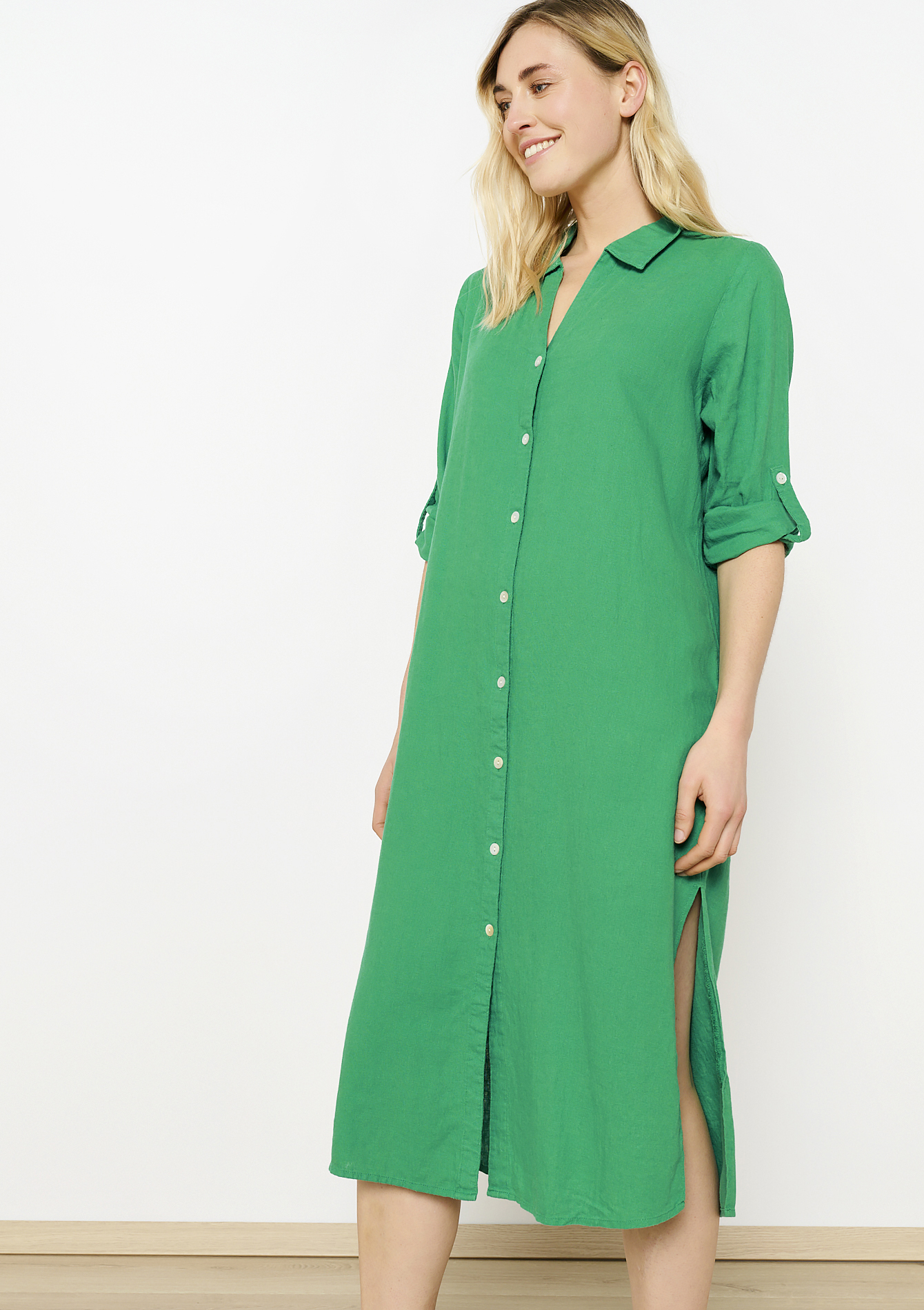 Robe chemise boutonnée, undefined - GREEN APPLE - undefined