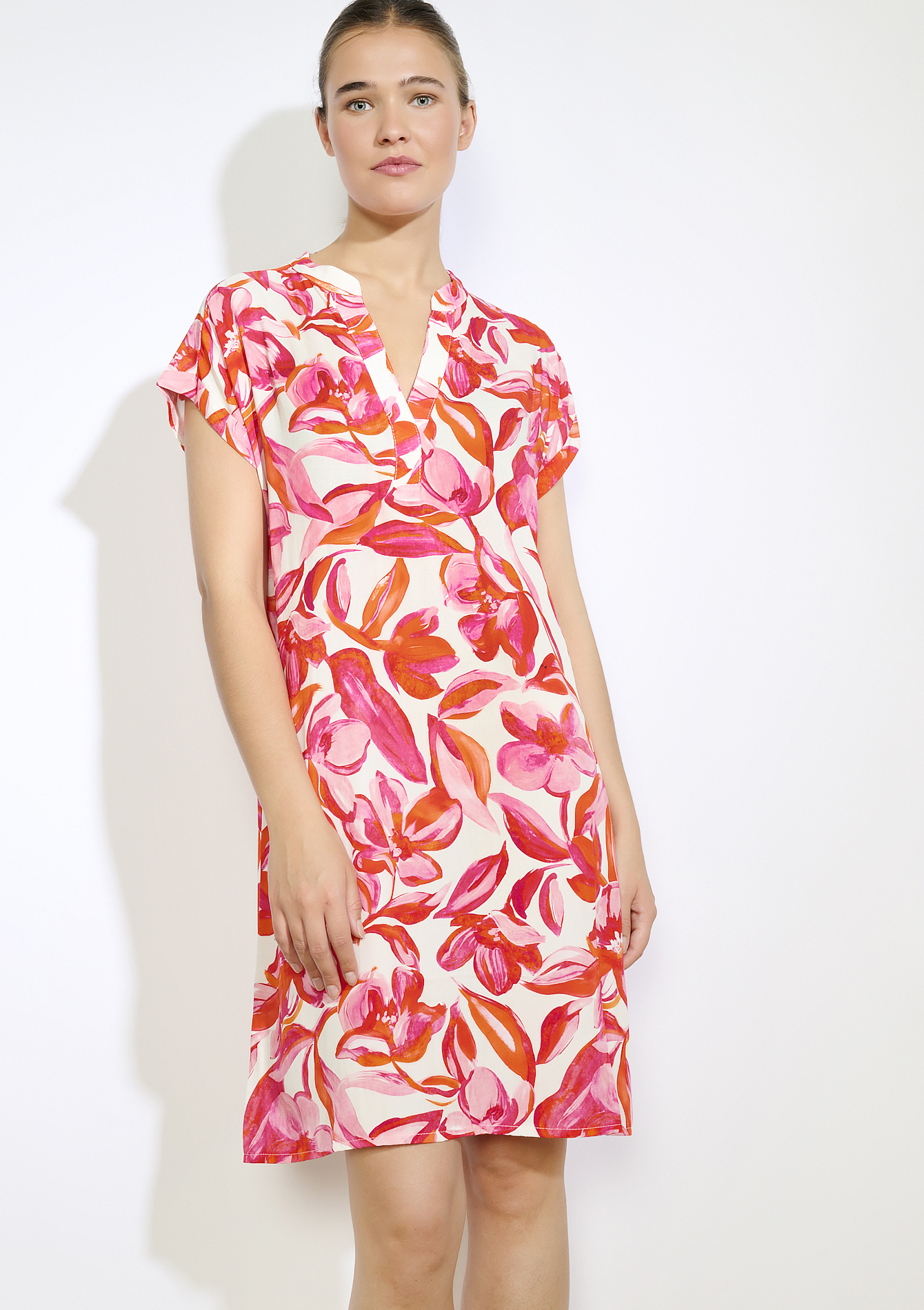 Floral print summer dress, undefined - FUCHSIA - undefined
