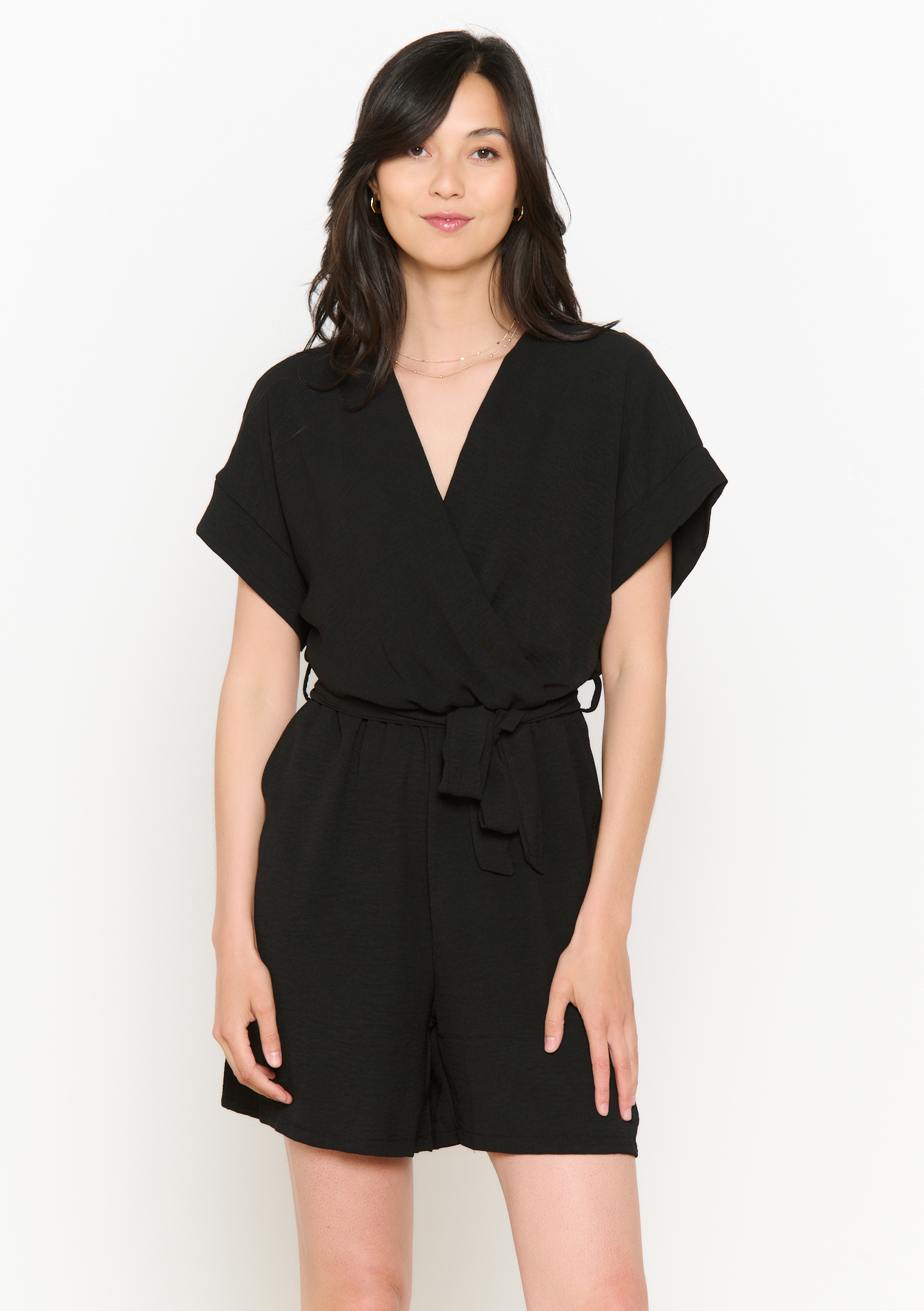 Combishort ceinturé, undefined - BLACK - undefined