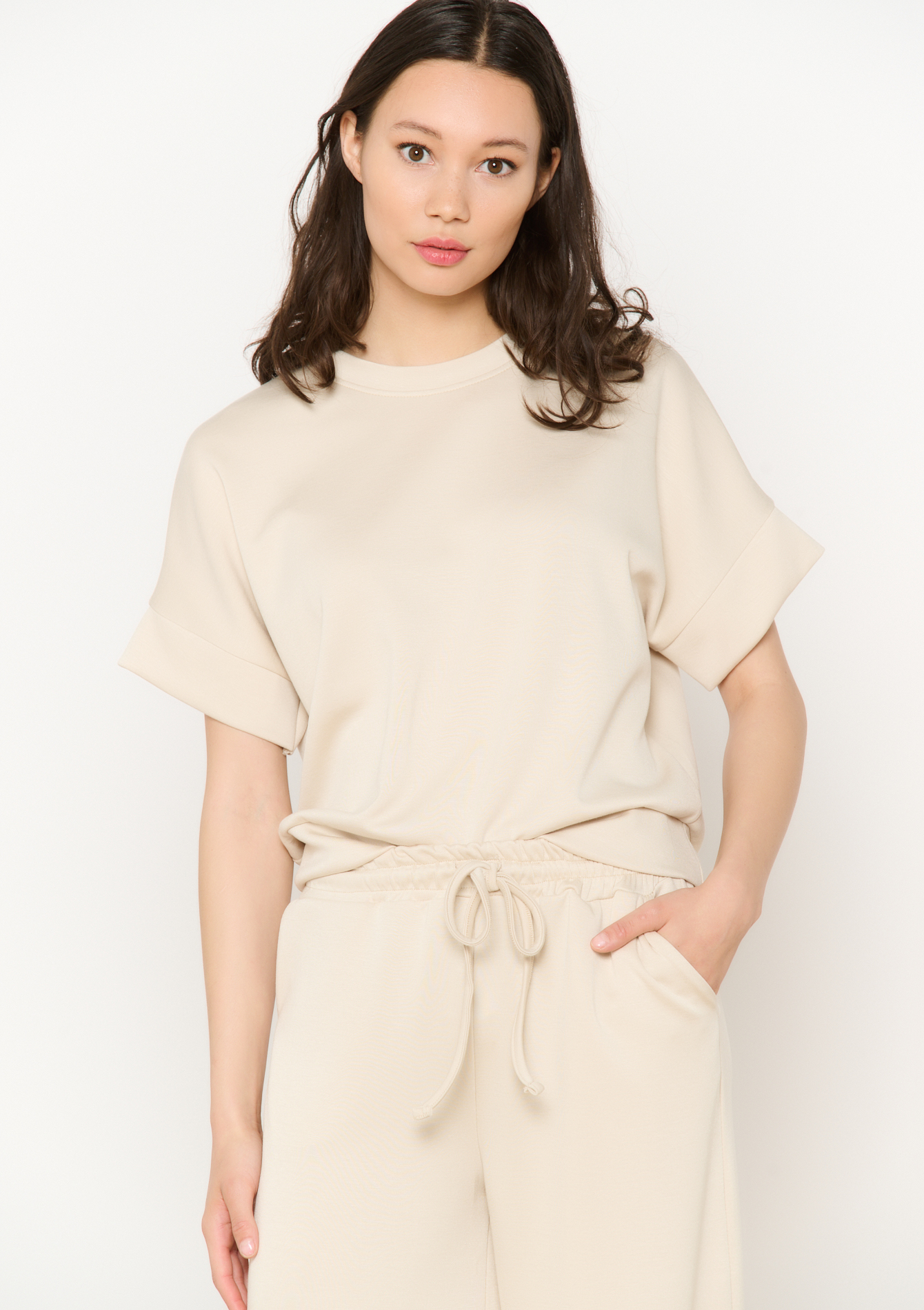 T-shirt en sweat, undefined - LT BEIGE - undefined