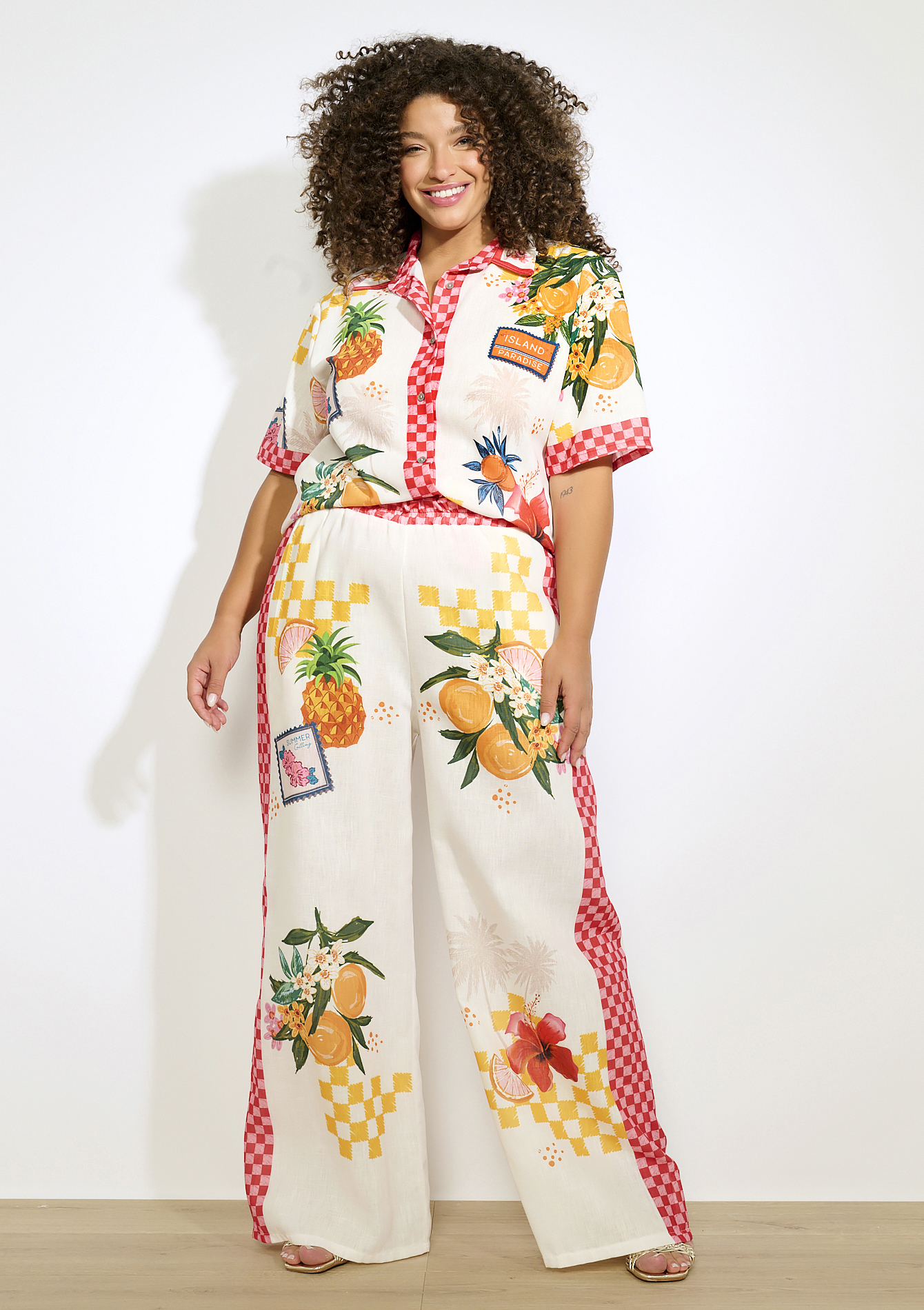 Pantalon large imprimé, undefined - OFFWHITE - undefined