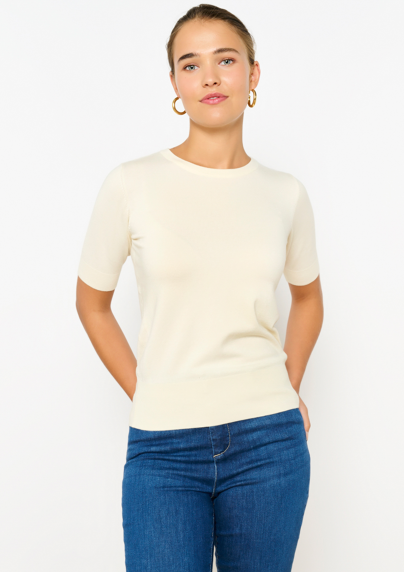Pullover à manches courtes, undefined - VANILLA WHITE - undefined