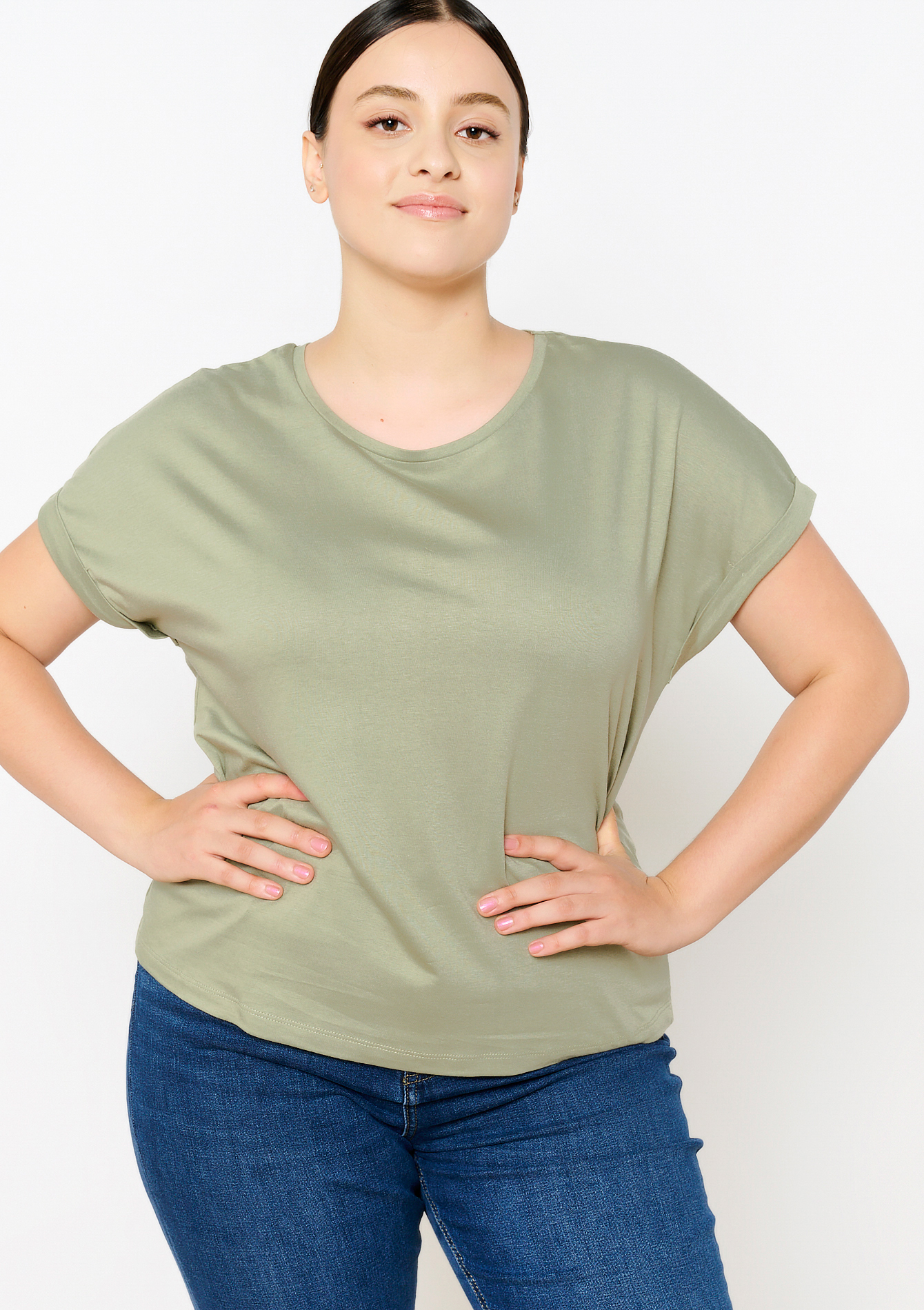 Short-sleeved T-shirt, undefined - KHAKI MED - undefined