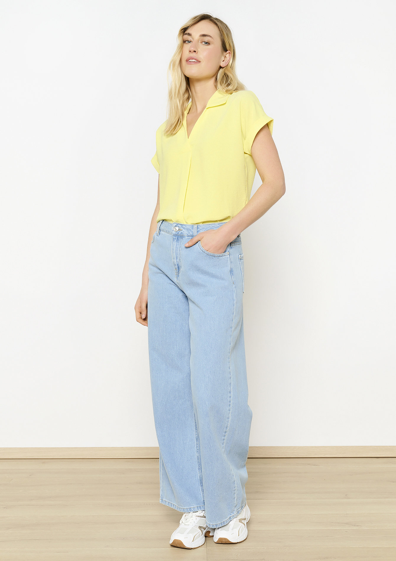 Blouse à col polo, undefined - YELLOW PASTEL - undefined