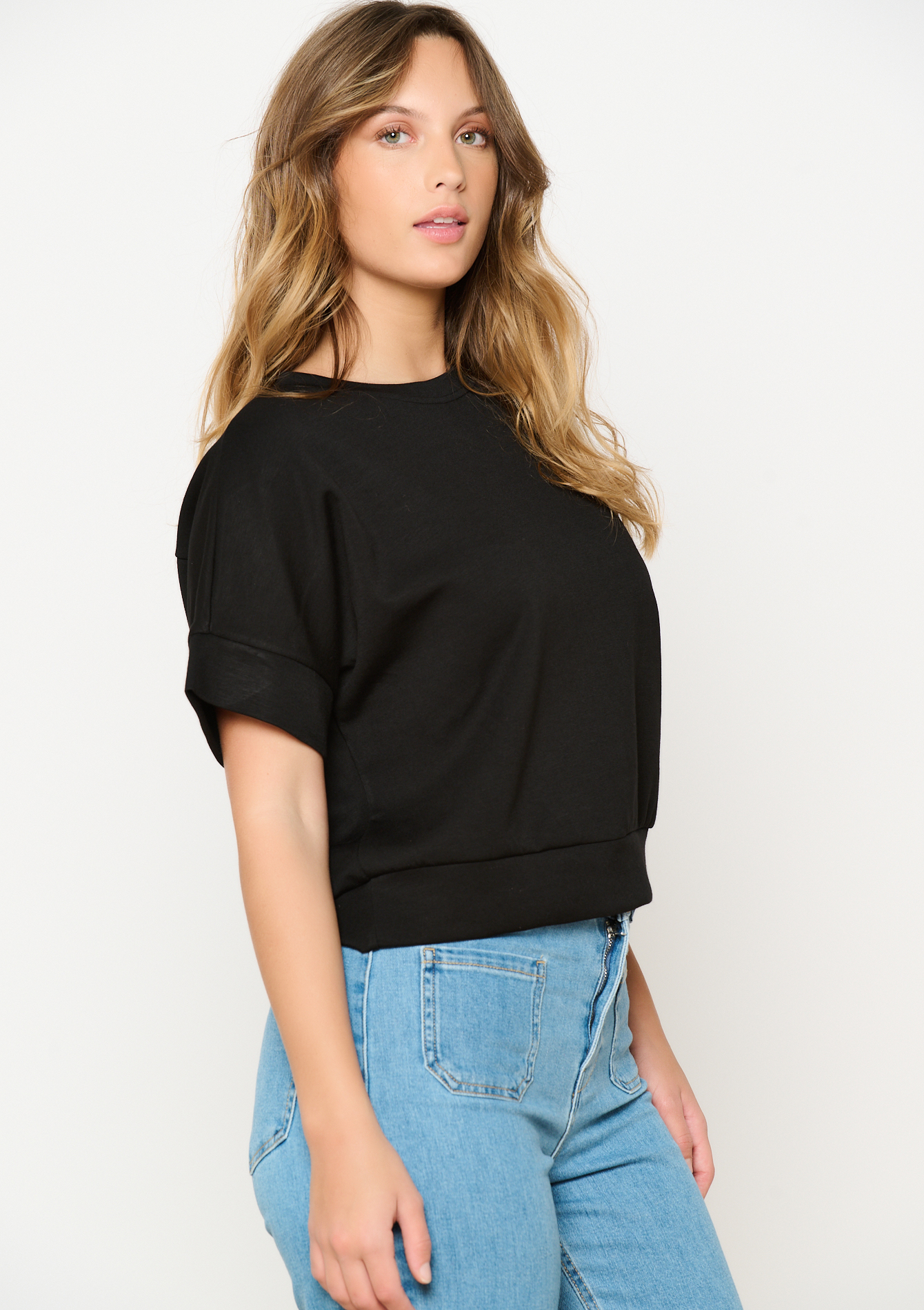T-shirt en sweat, undefined - BLACK - undefined