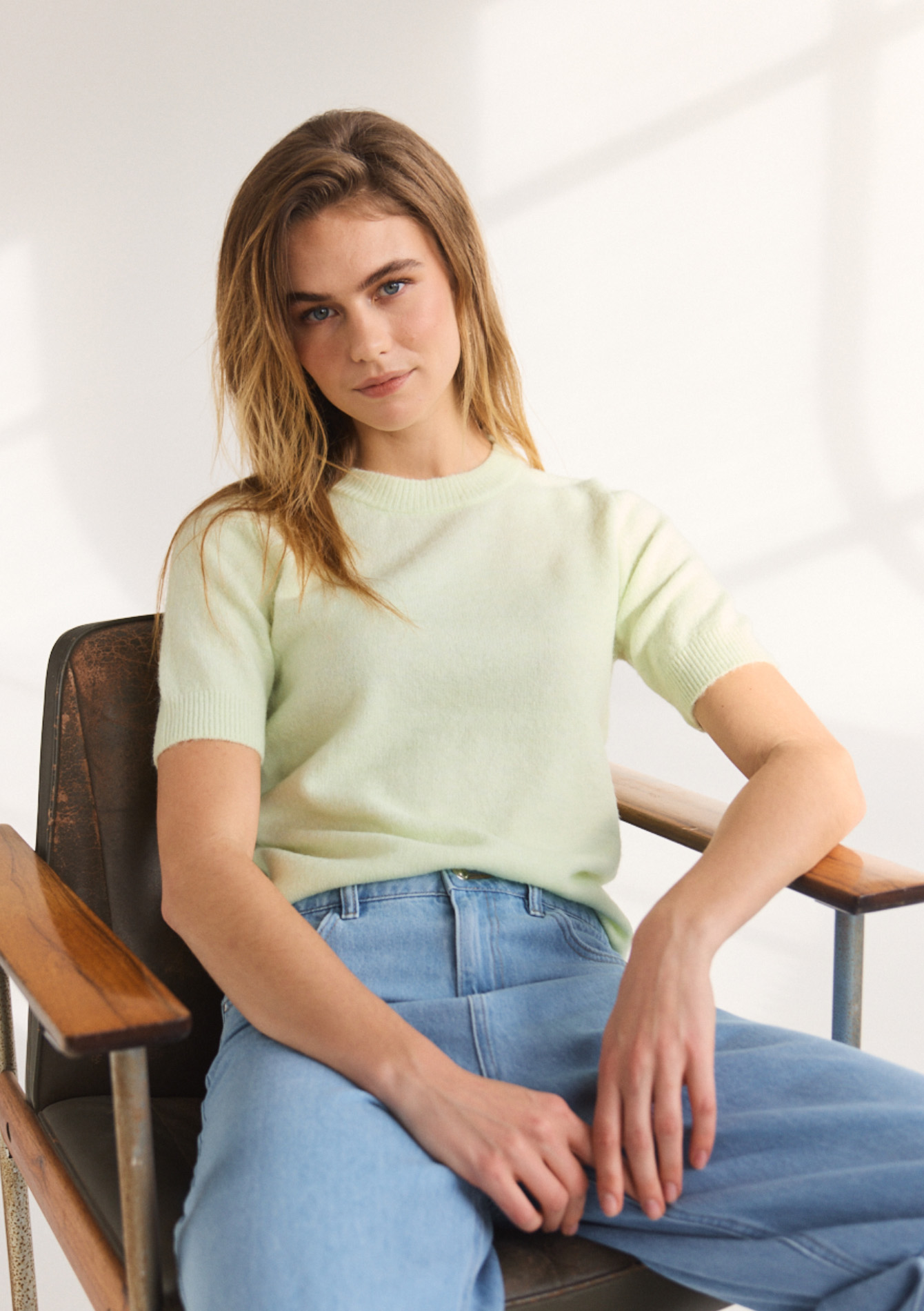 Pull à manches courtes, undefined - LIGHT GREEN PASTEL - undefined