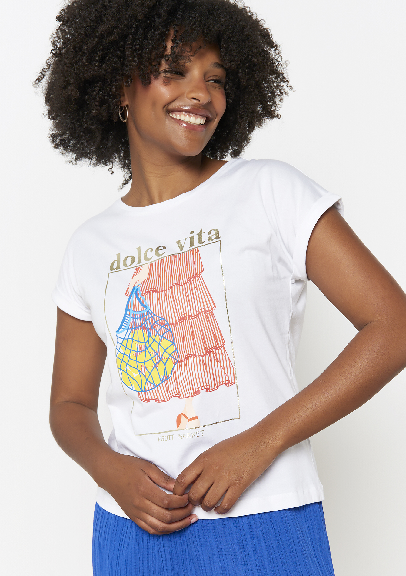 T-shirt avec illustration, undefined - WHITE ANTIQUE - undefined
