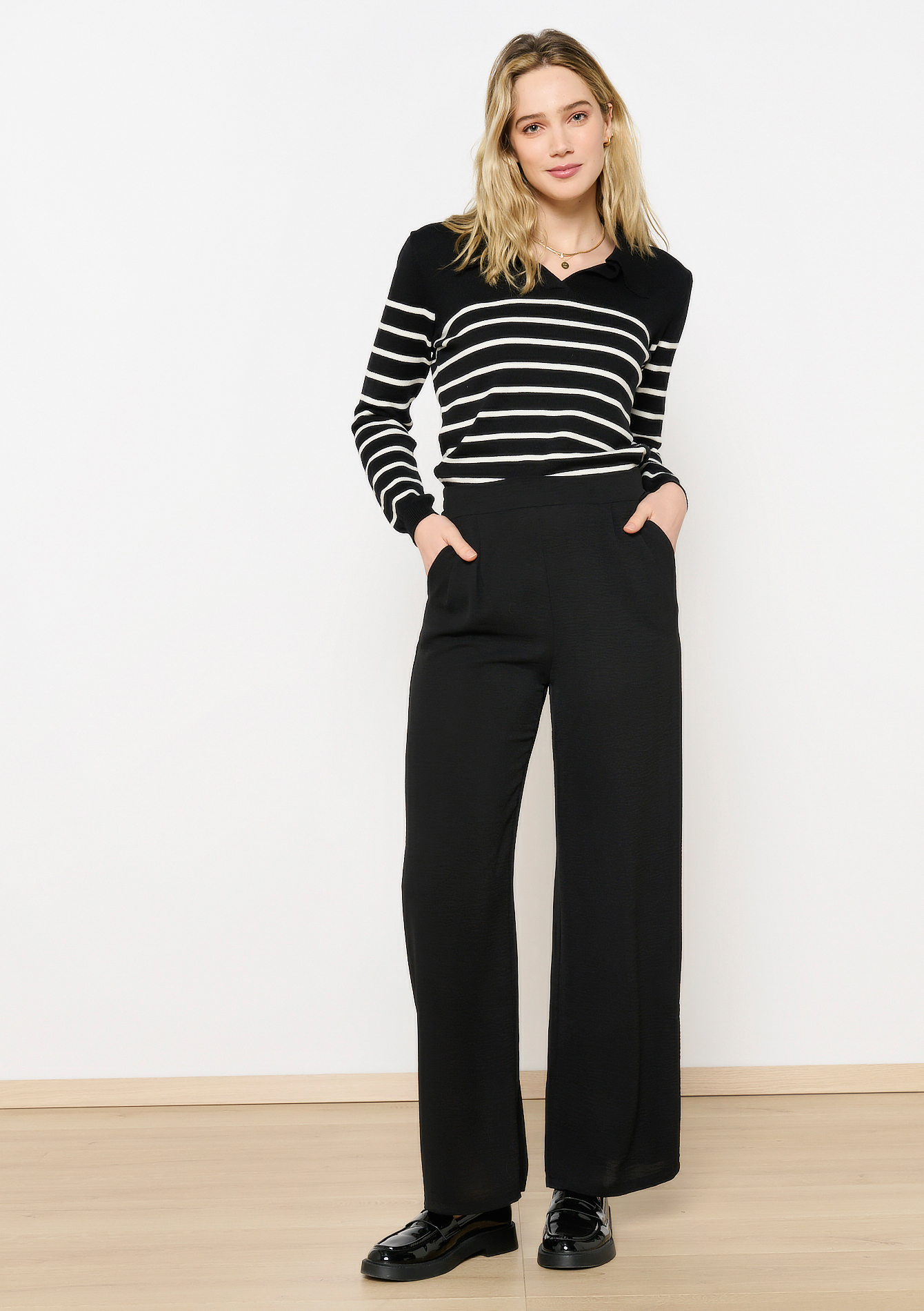 Pantalon large fluide, undefined - BLACK - undefined