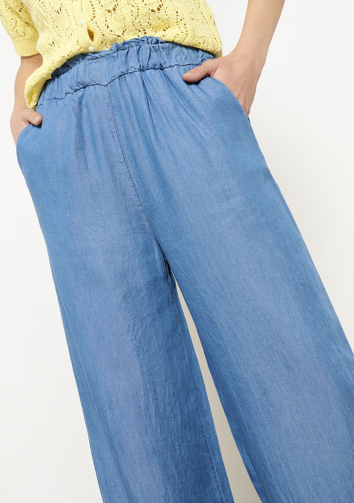 Tencel flowy pants, undefined - MEDIUM BLUE - undefined