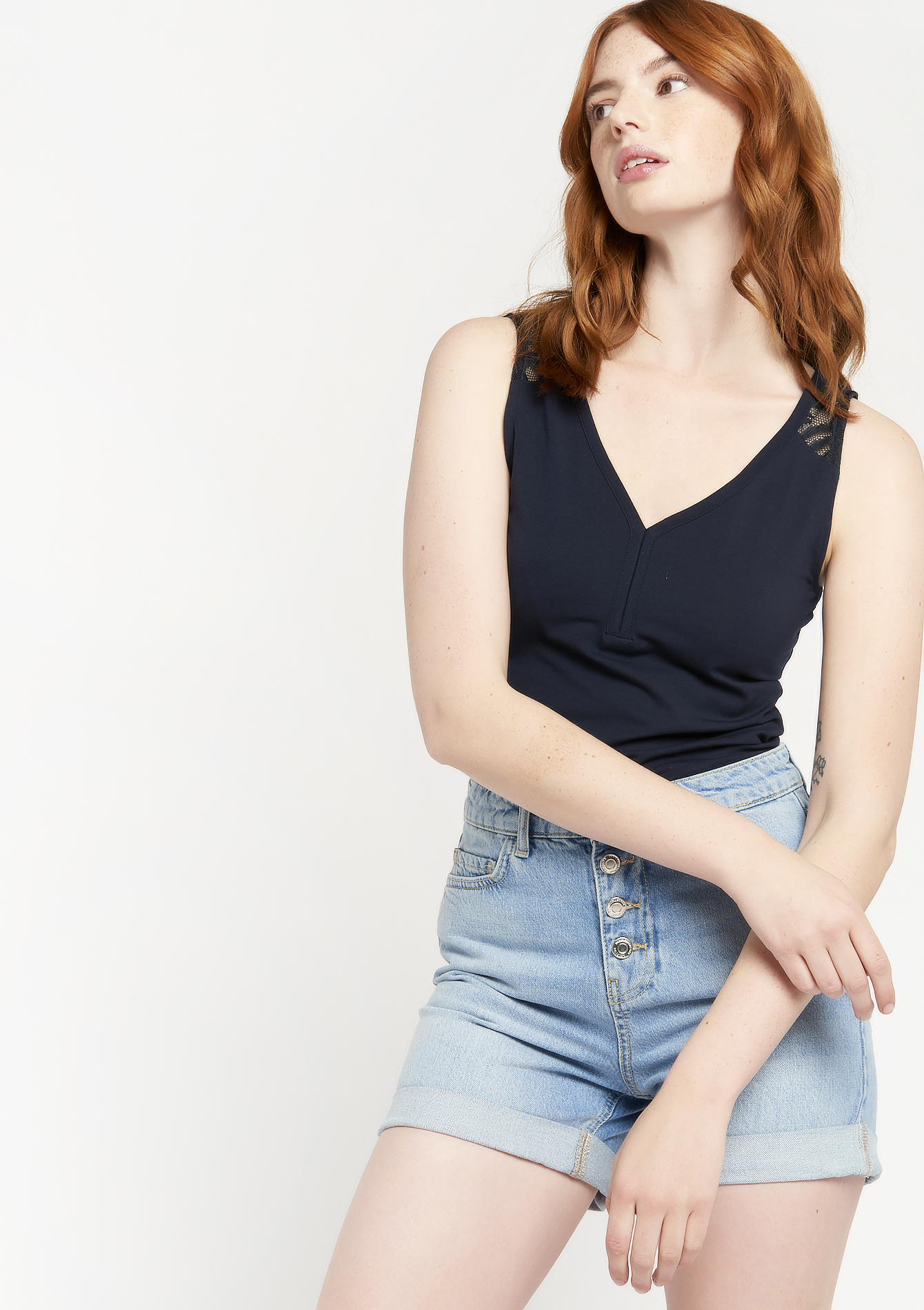 Débardeur avec dentelle, undefined - NAVY POWER - undefined