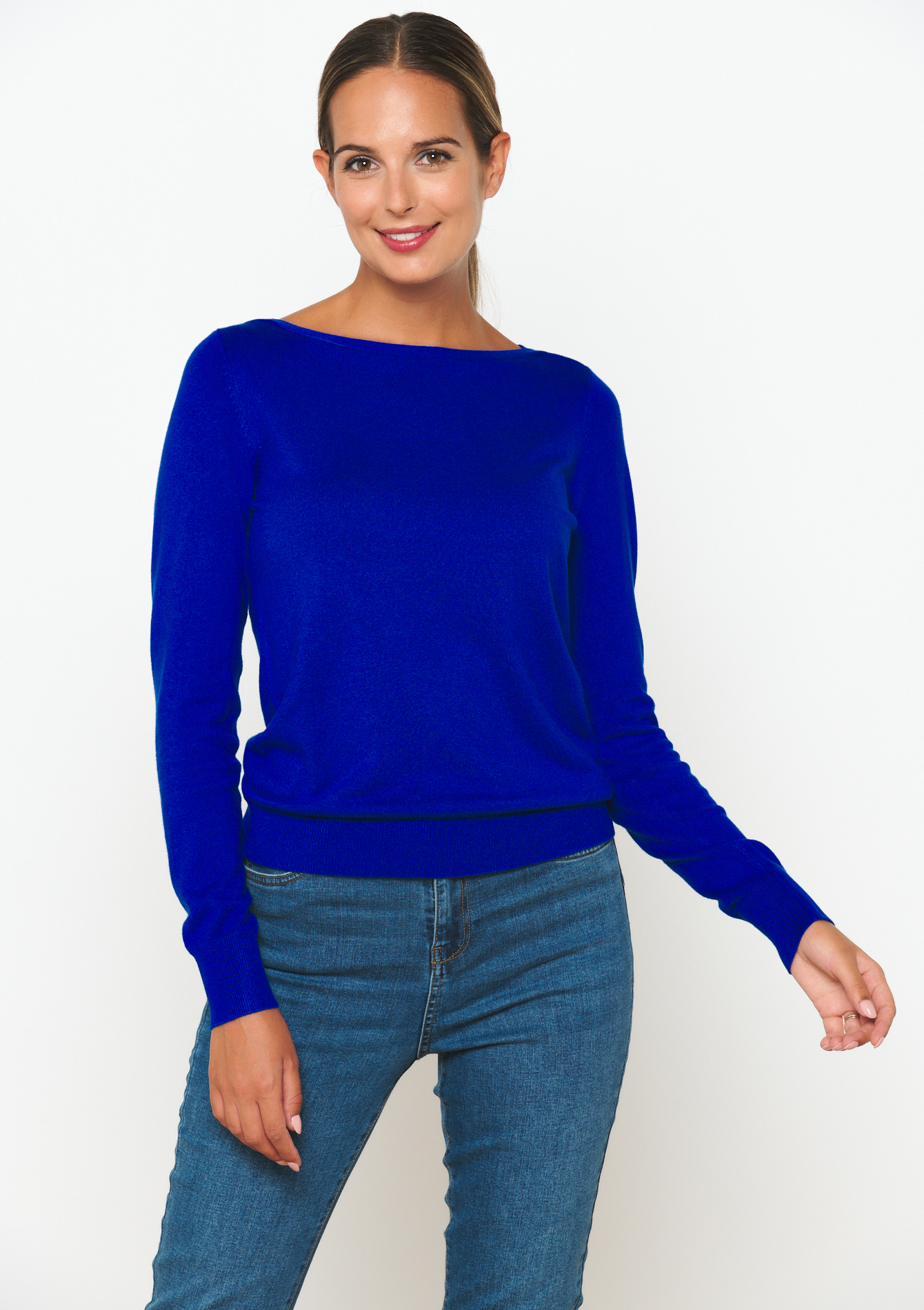 Pull à col bateau, undefined - ELECTRIC BLUE - undefined