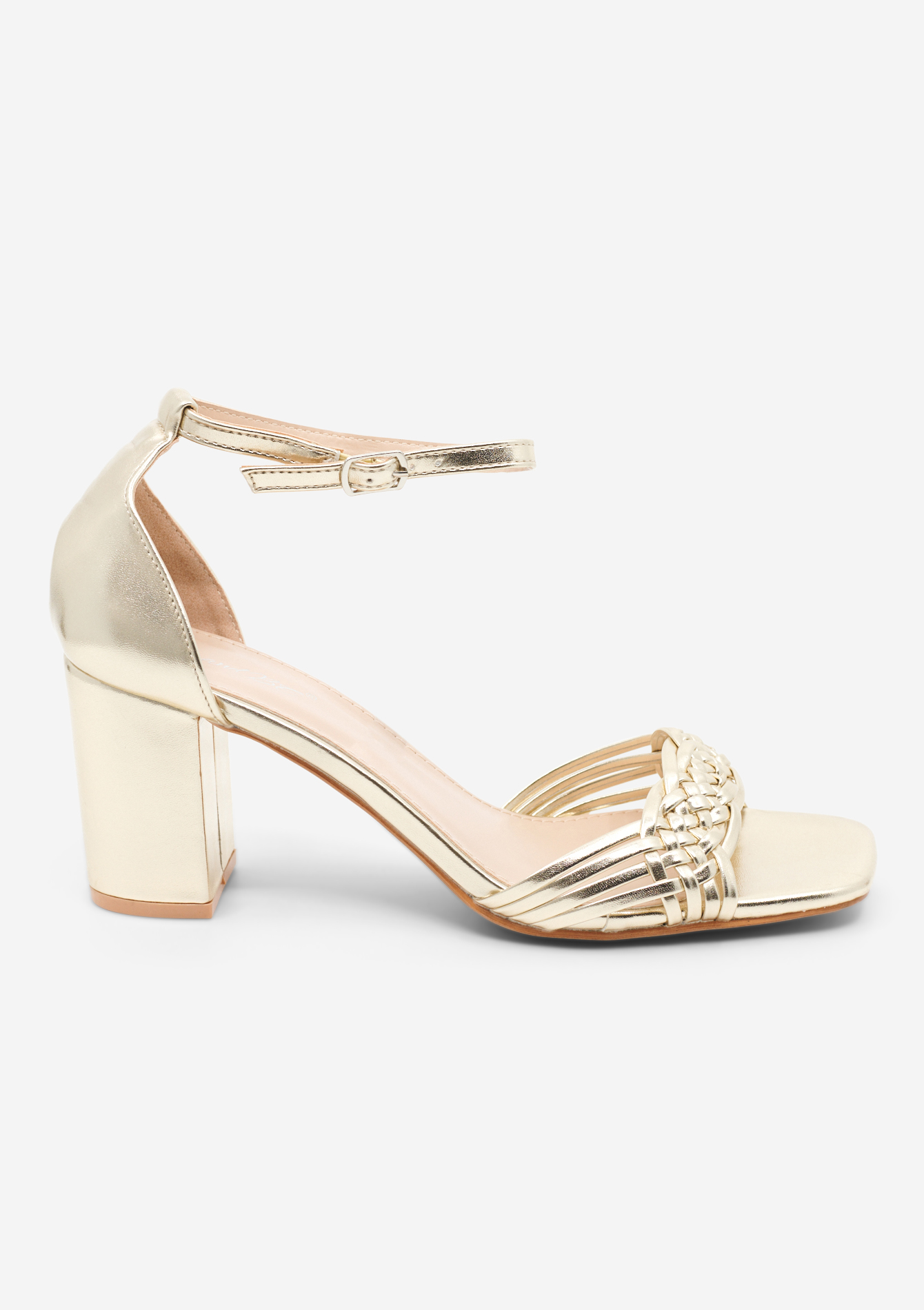 Sandales à talon tressées, undefined - GOLD - undefined