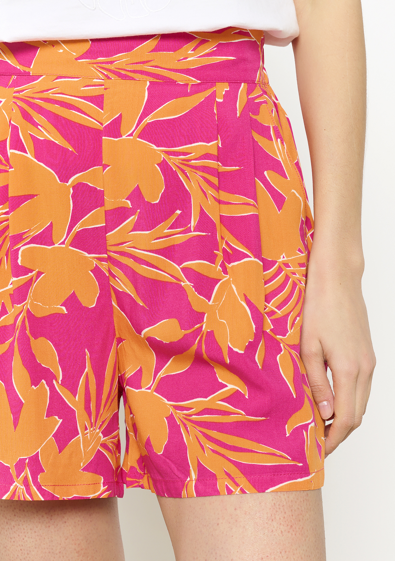 Short fluide imprimé, undefined - FUCHSIA - undefined