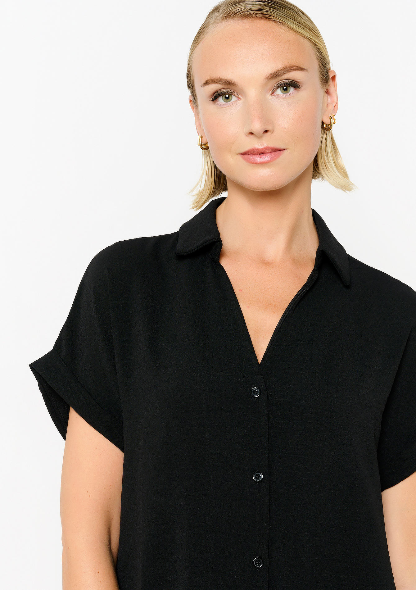 Robe-chemise droite, undefined - BLACK - undefined