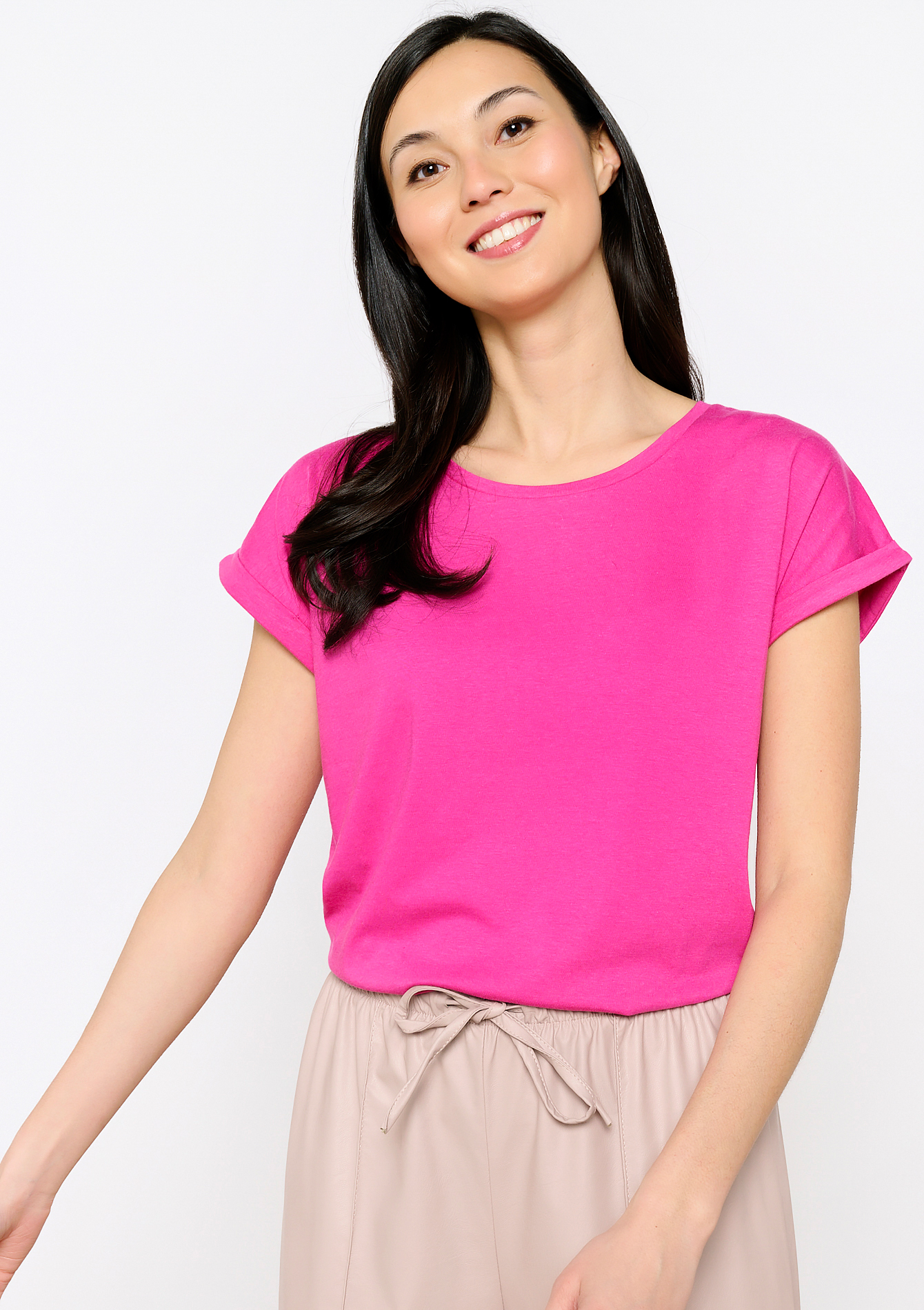 Basic T-shirt, undefined - FUCHSIA - undefined