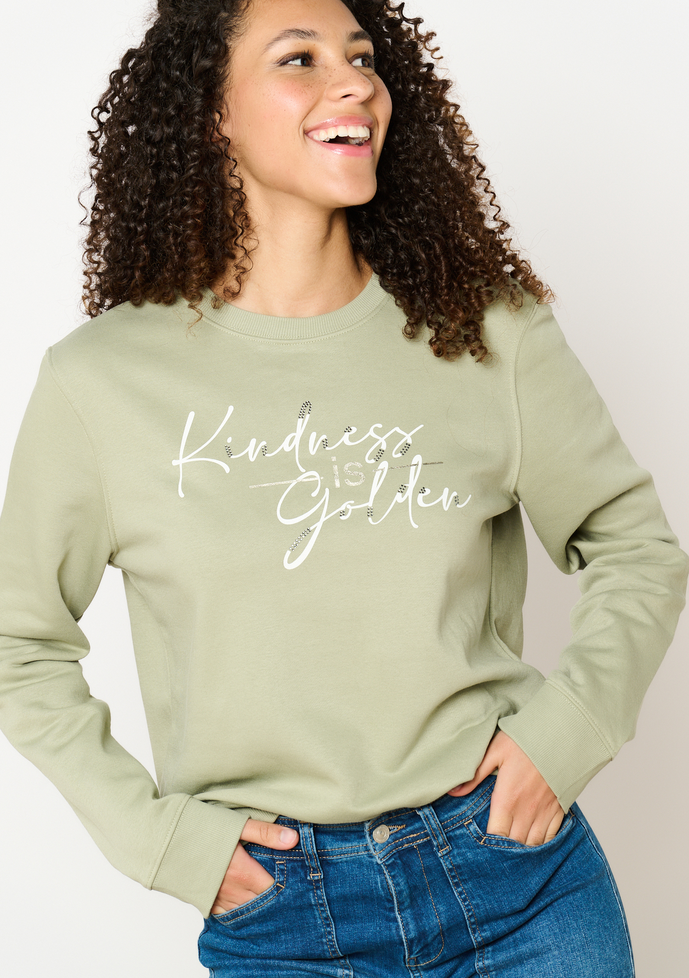 Sweater met artwork, undefined - KHAKI FADED - undefined