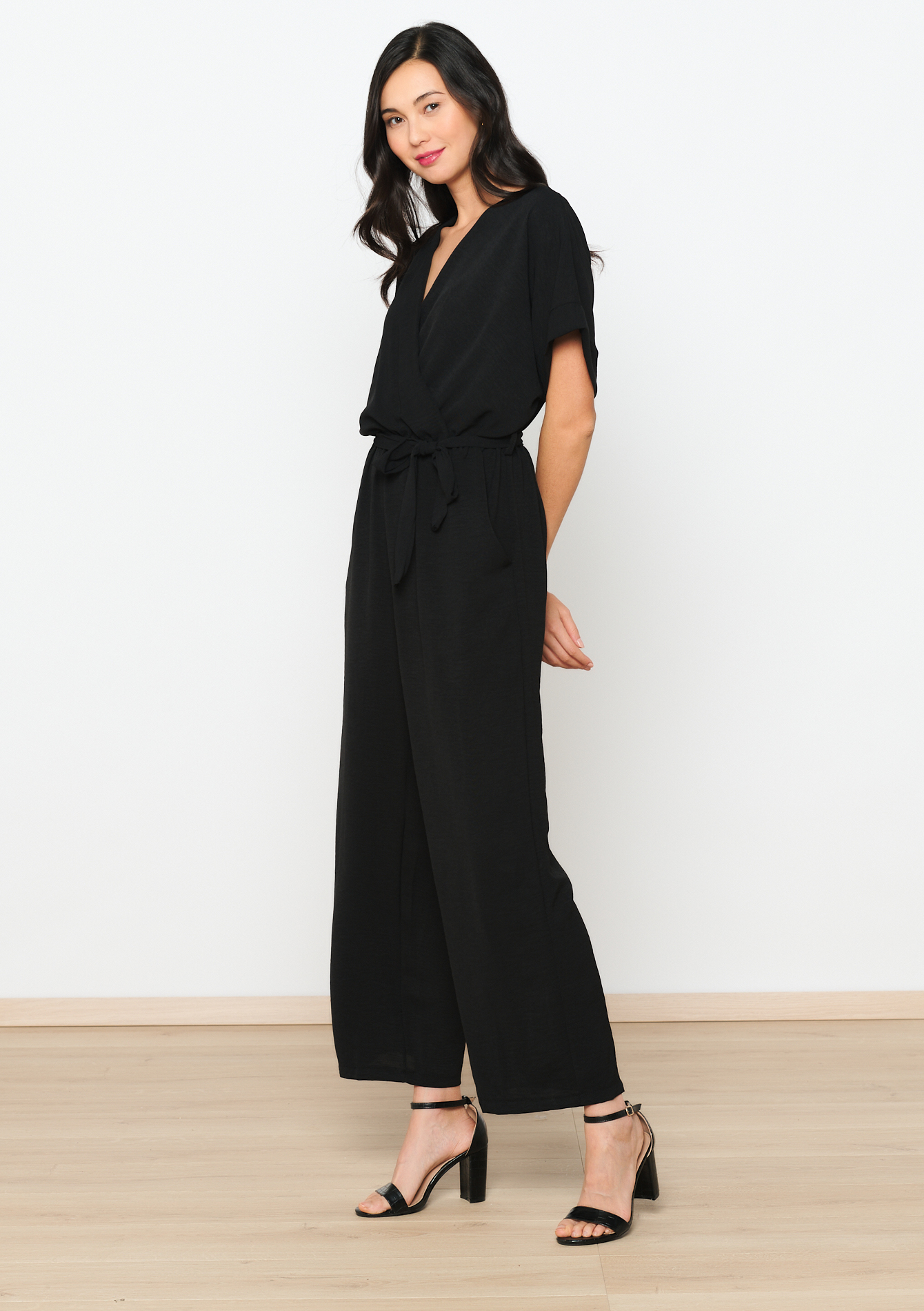 Combinaison fluide ceinturée, undefined - BLACK - undefined