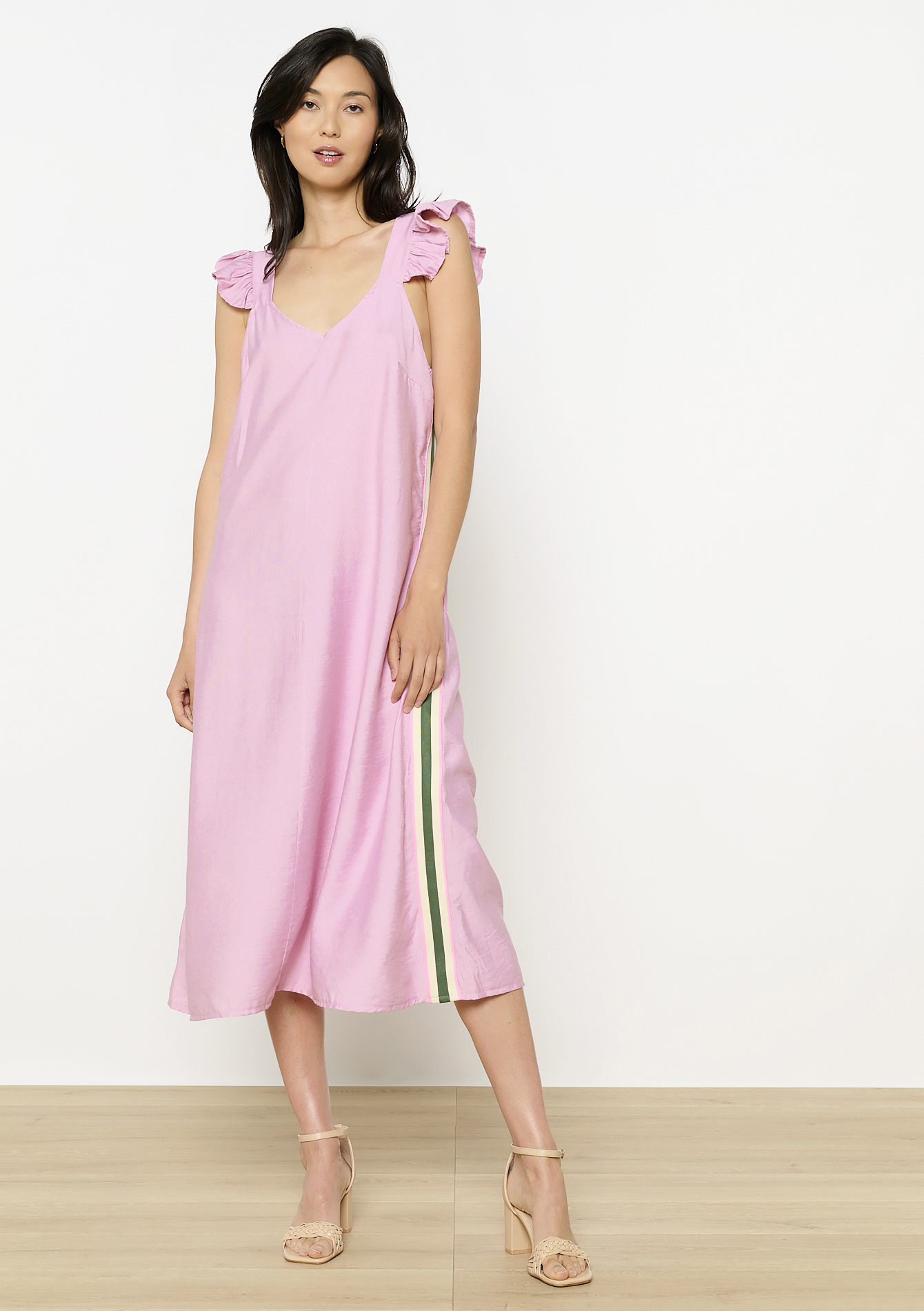 Robe longue à volants, undefined - LILAC BRIGHT - undefined