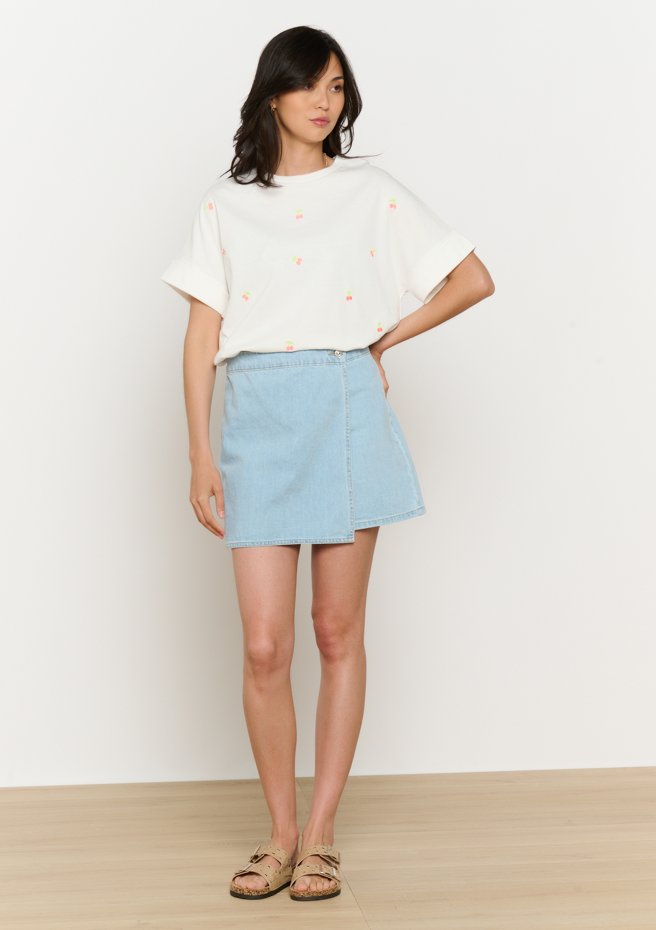 T-shirt à cerises brodées, undefined - OFFWHITE - undefined