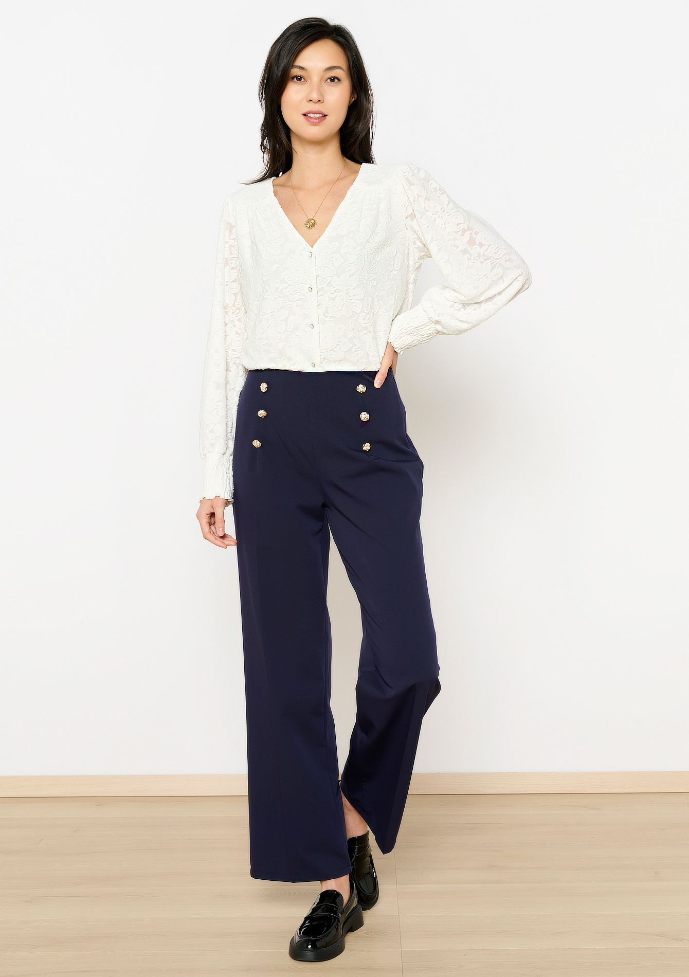 Pantalon style marin, undefined - NAVY BASIC - undefined