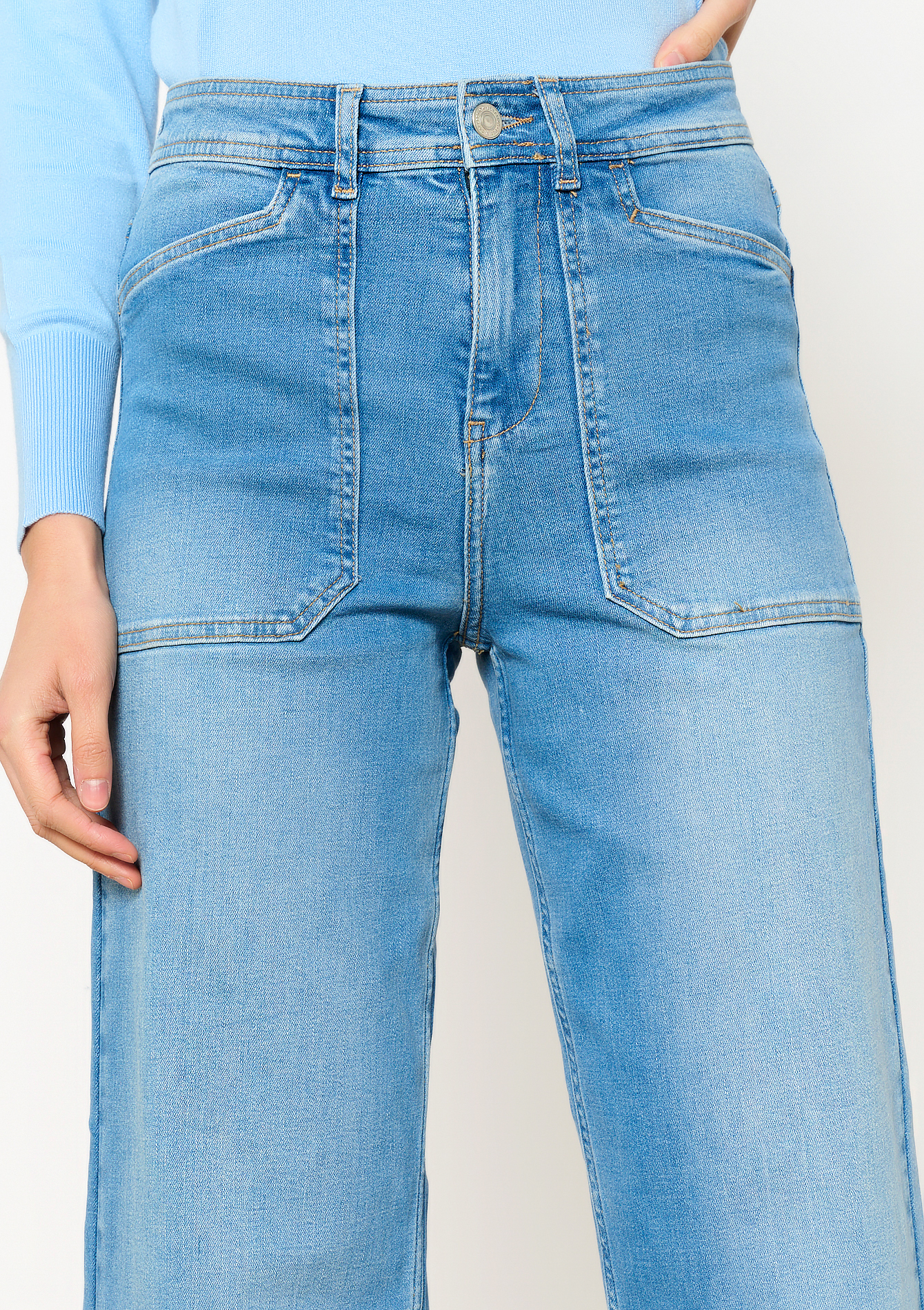 High waist wide leg jeans, undefined - MEDIUM BLUE - undefined