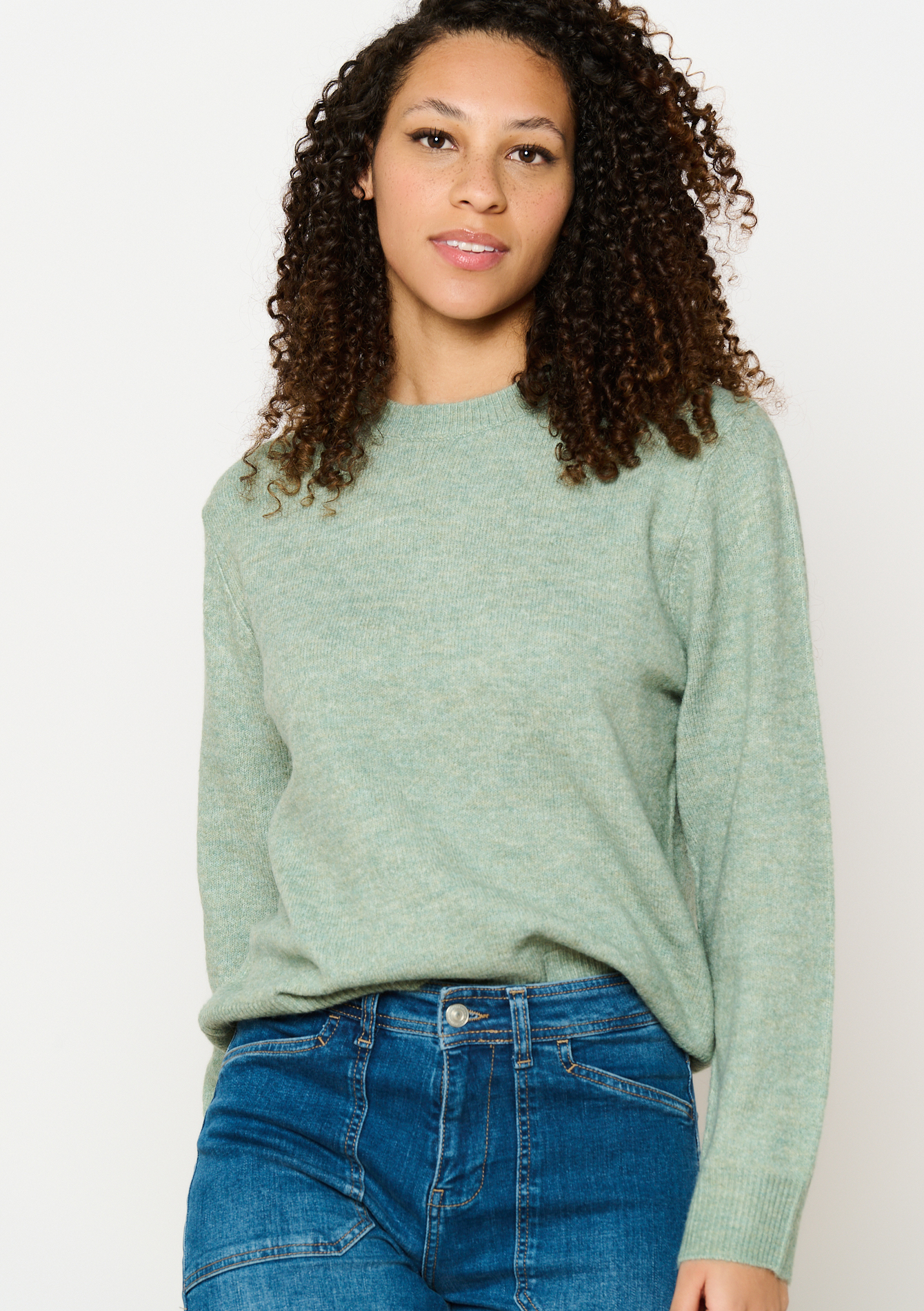 Basic trui met ronde hals, undefined - MINT GREEN - undefined
