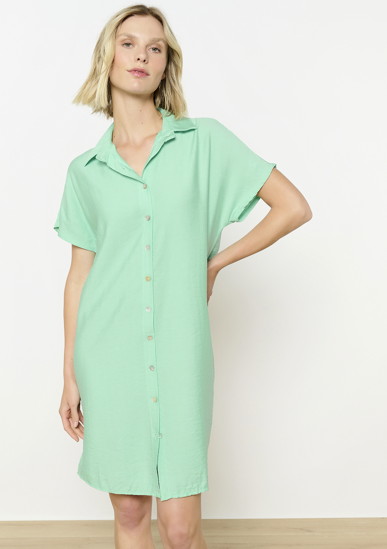 Short shirt dress, undefined - MINT GREEN - undefined