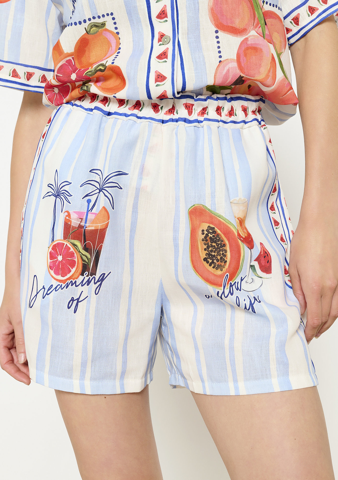 Fruitige short met print, undefined - OFFWHITE - undefined