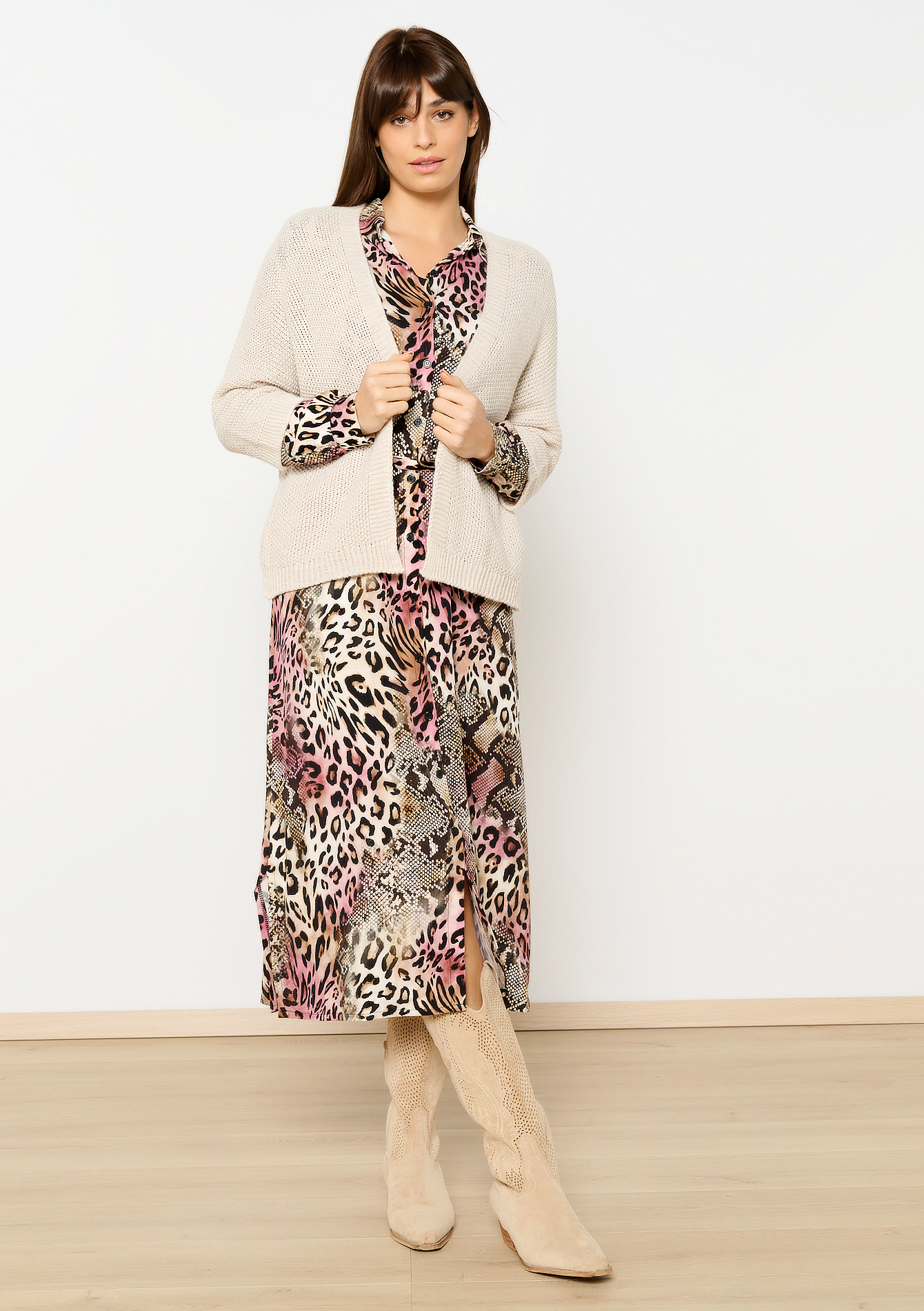 Cardigan à manches chauve-souris, undefined - BEIGE SAND - undefined