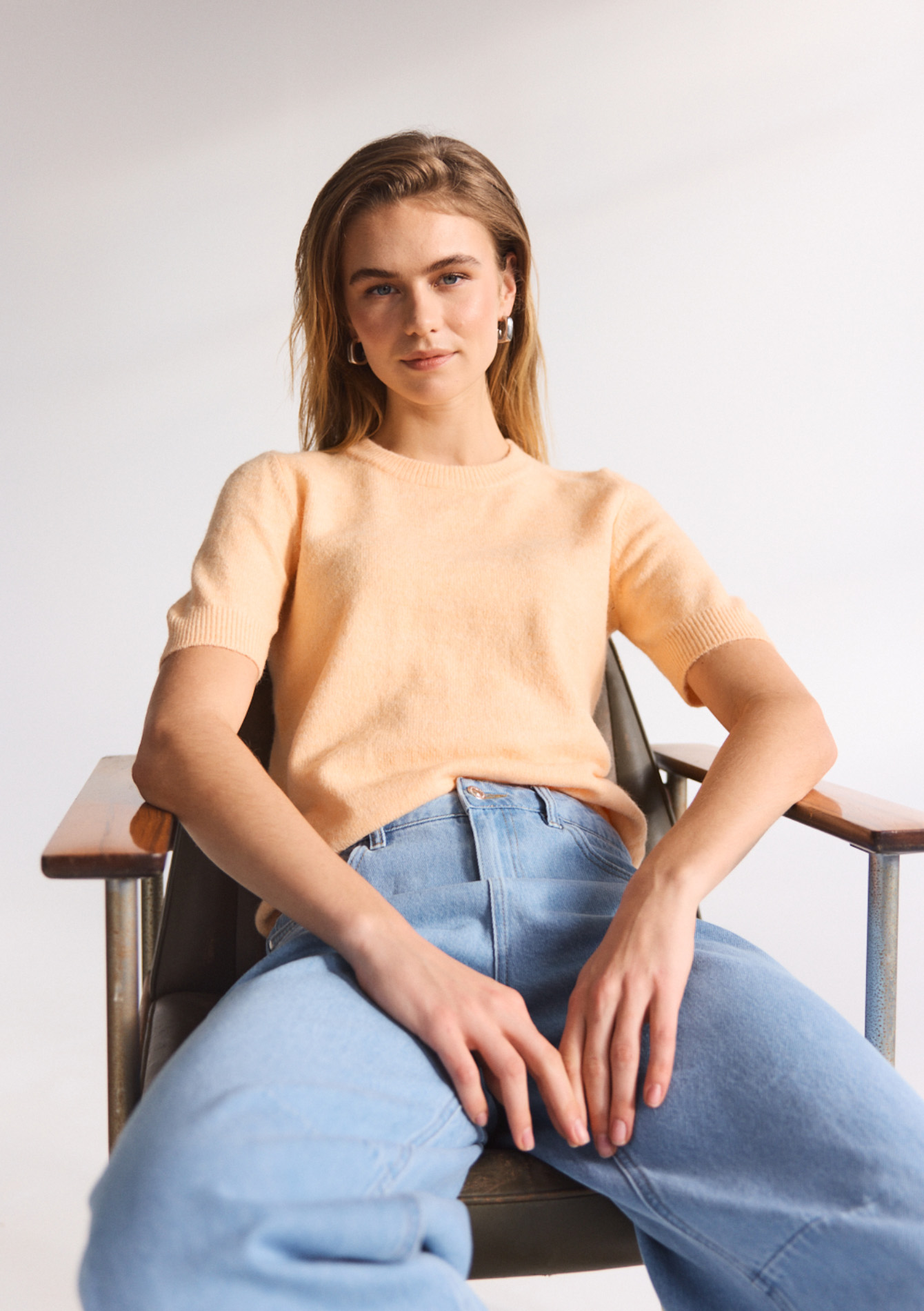 Trui met korte mouwen, undefined - ORANGE PASTEL - undefined