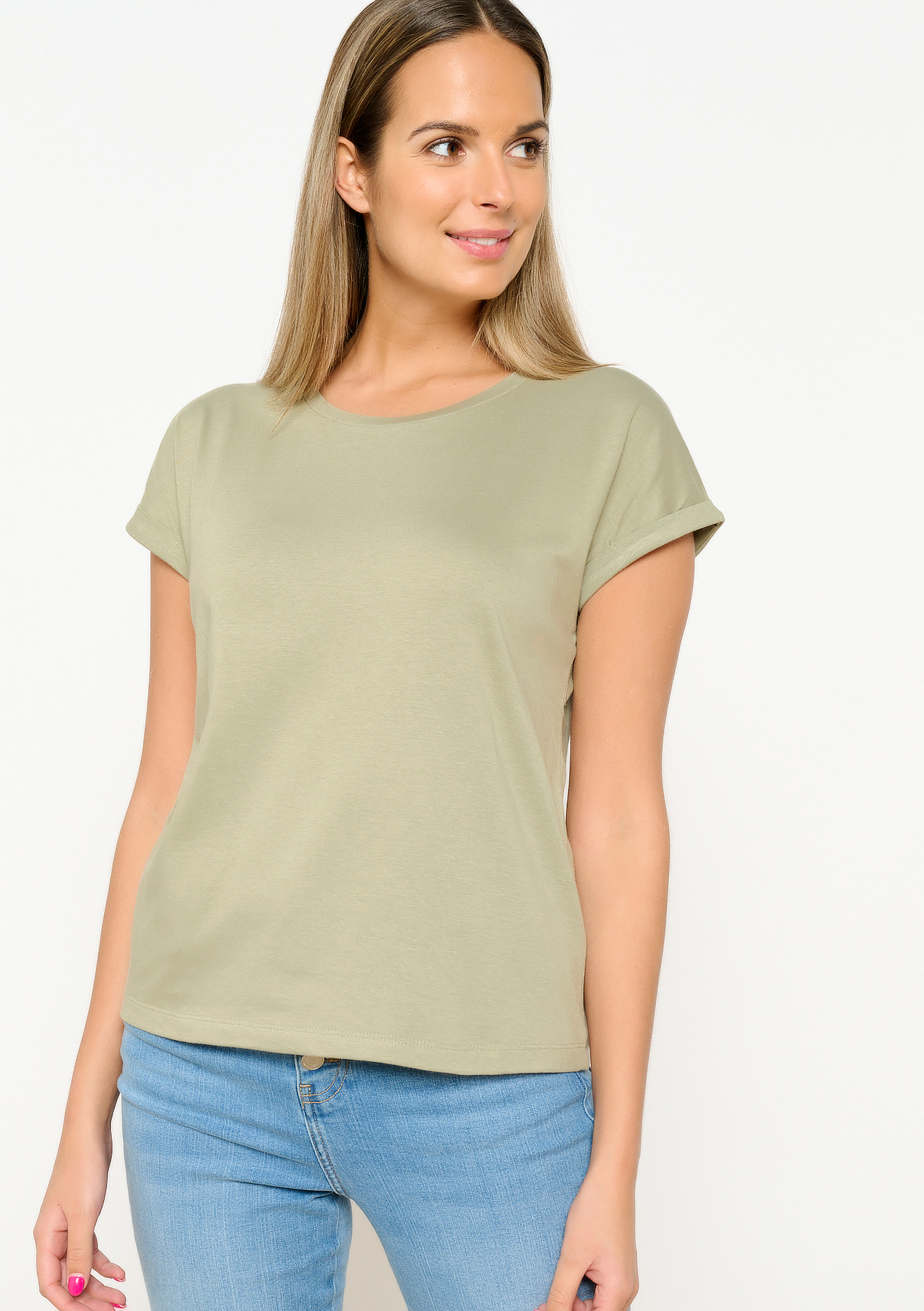 Basic T-shirt, undefined - KHAKI MED - undefined