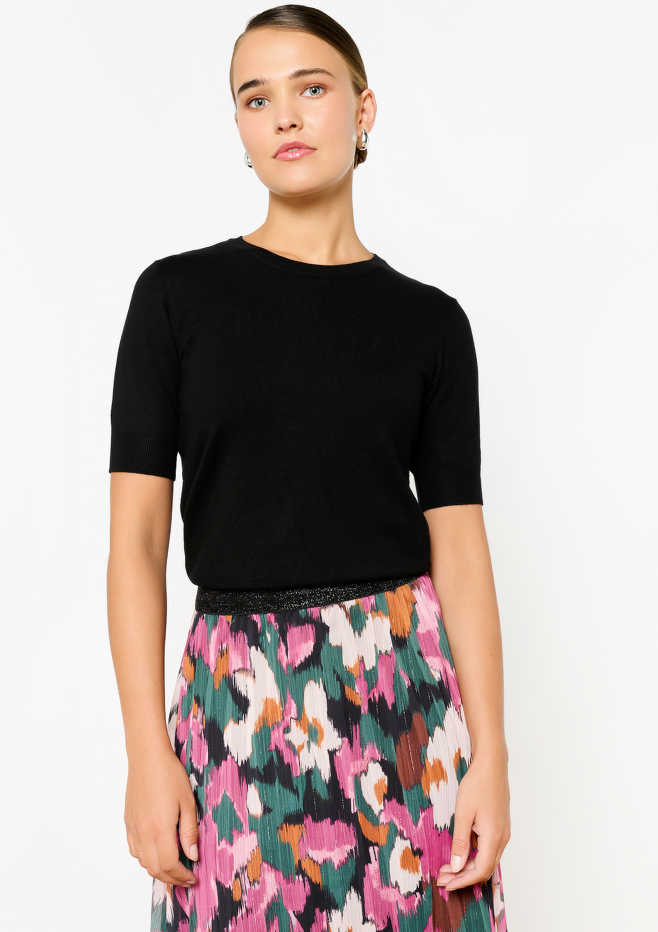 Short-sleeved pullover, undefined - BLACK - undefined