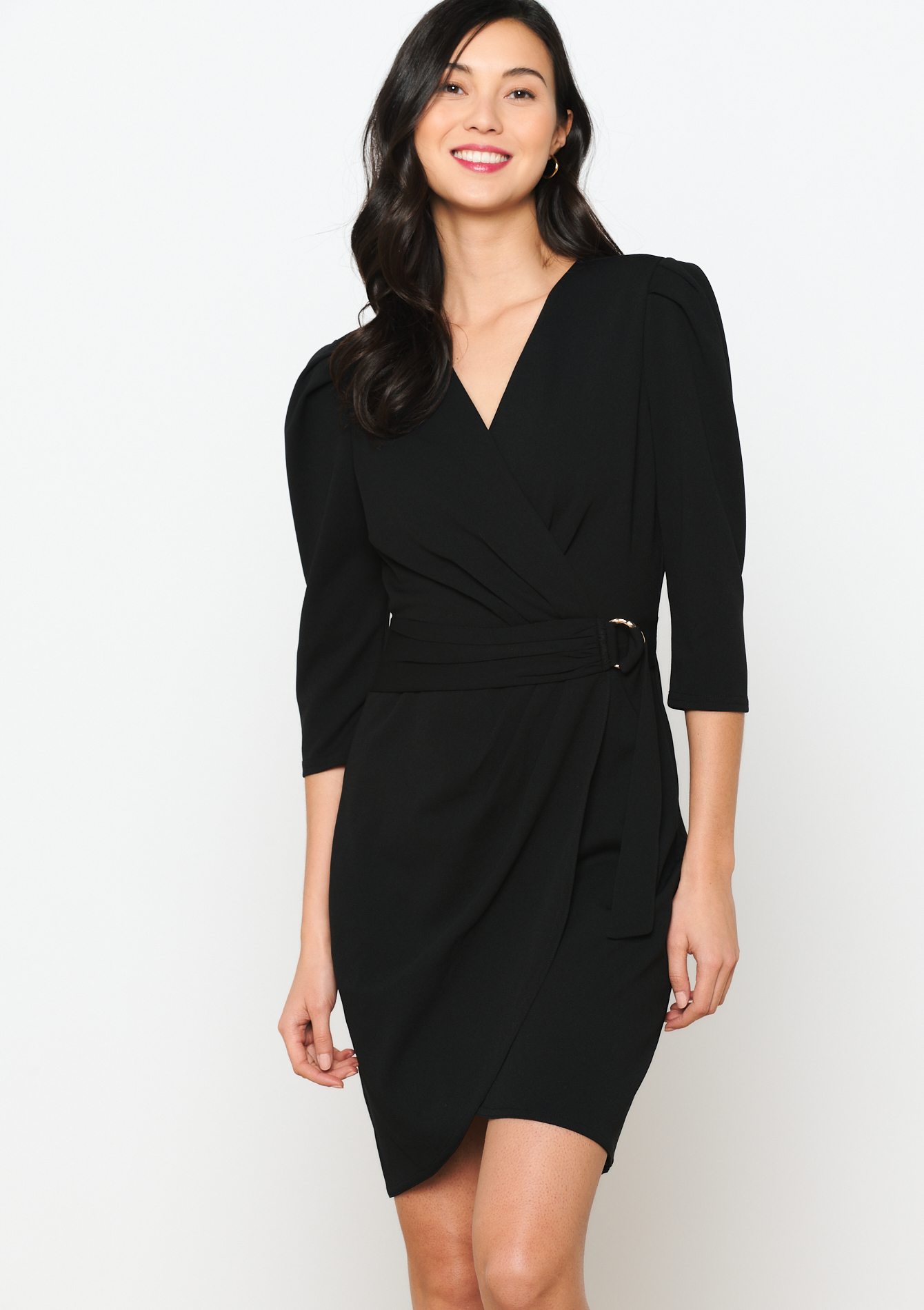 Robe avec haut cache-coeur, undefined - BLACK - undefined