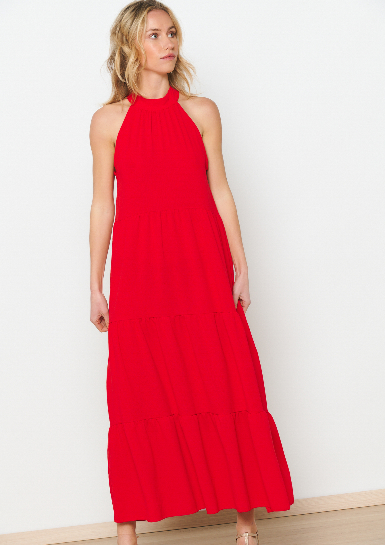 Robe longue à col halter, undefined - RED LIPSTICK - undefined
