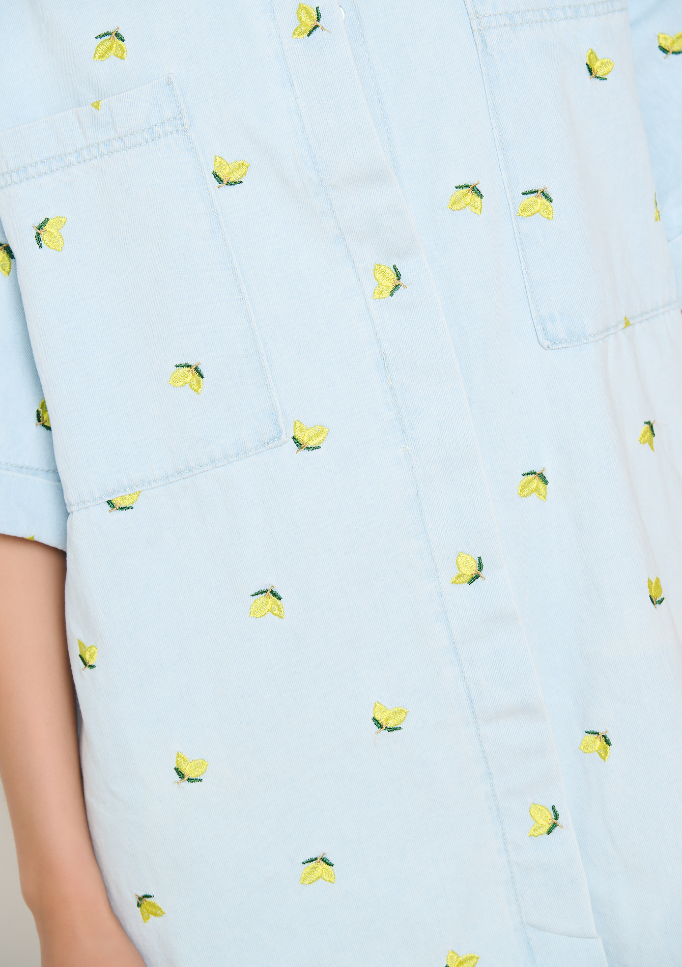 Oversized shirt dress, undefined - BLUE BLEACHED - undefined