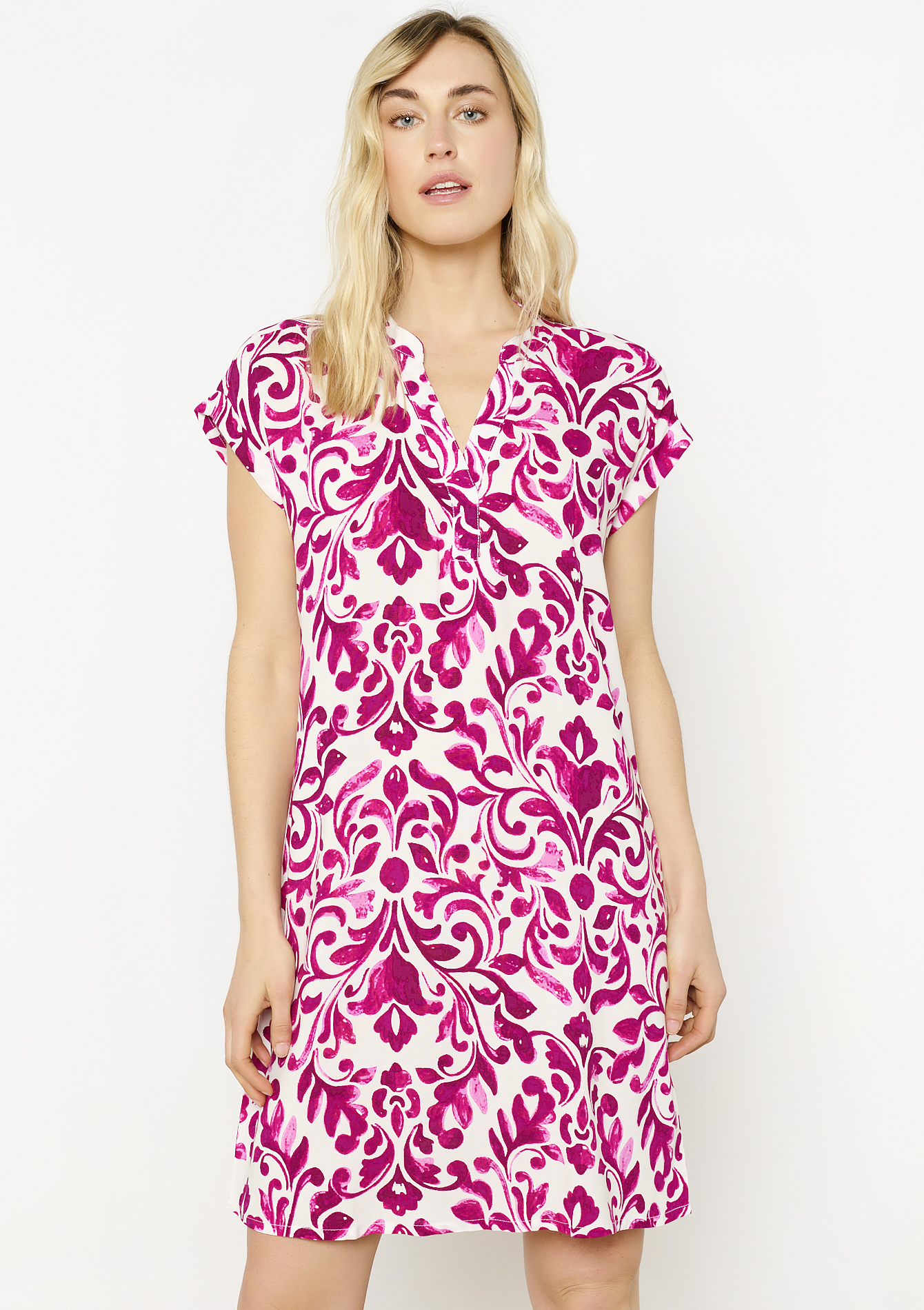 Robe fluide graphique, undefined - VIOLINE - undefined