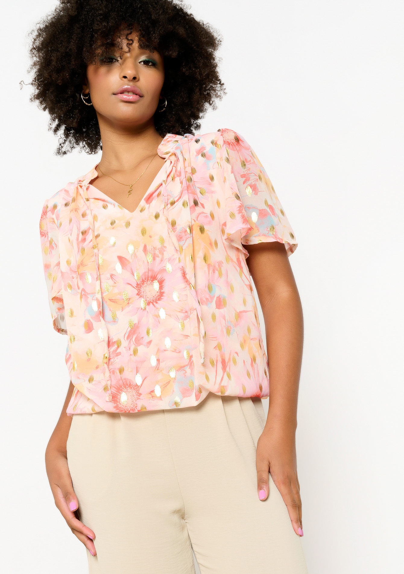 Blouse à imprimé fleuri, undefined - OFFWHITE - undefined