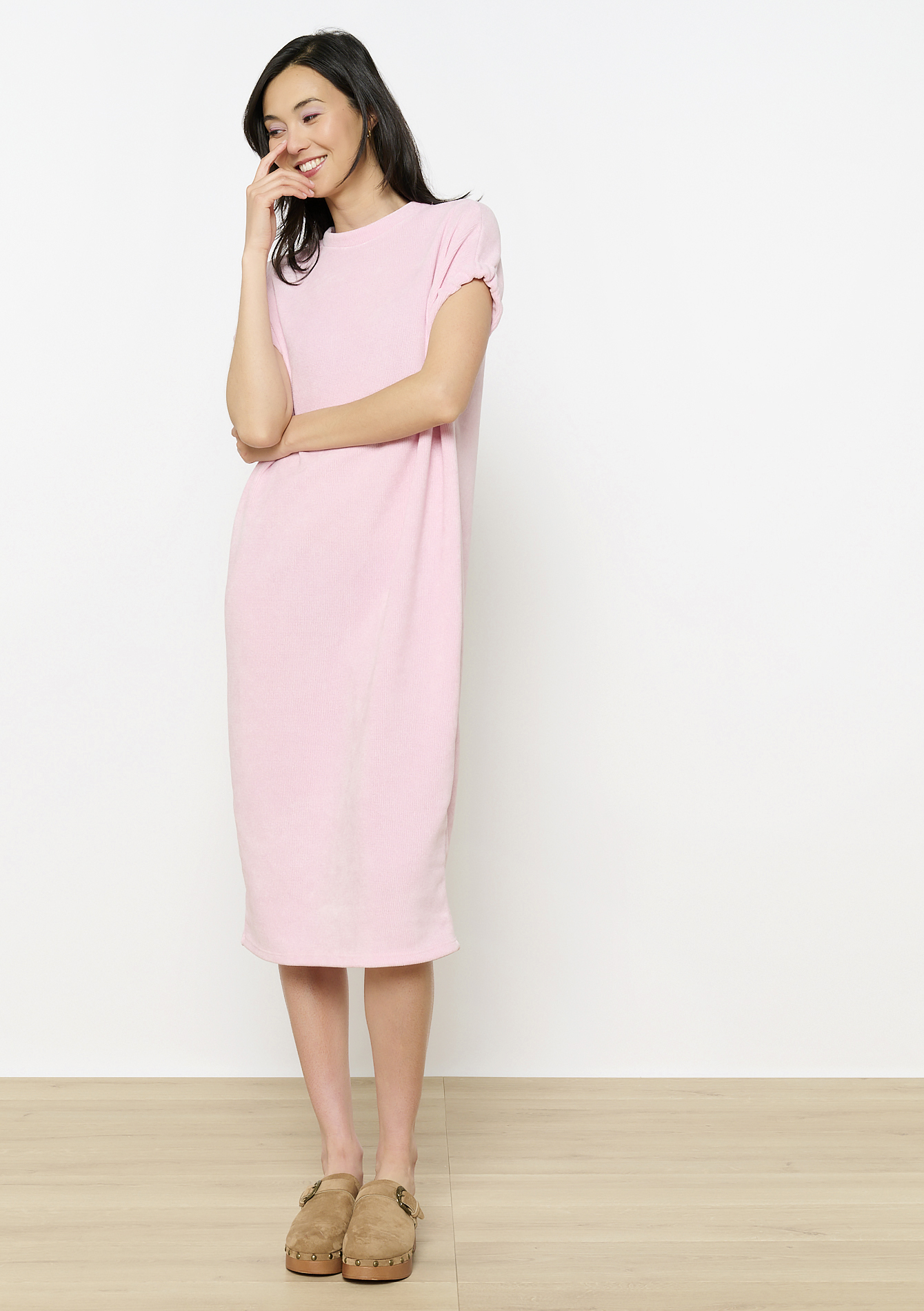T-shirtjurk in badstof, undefined - LIGHT PINK - undefined