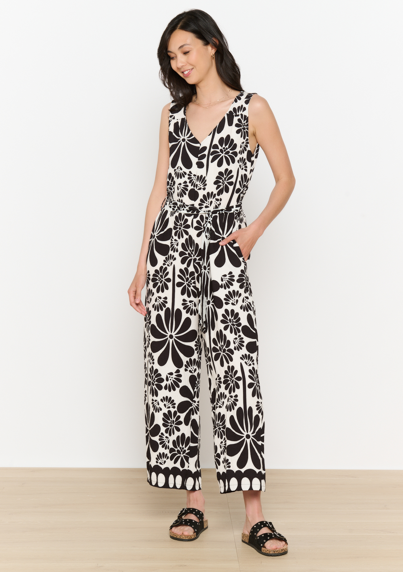 Printed jumpsuit, undefined - BLACK - undefined