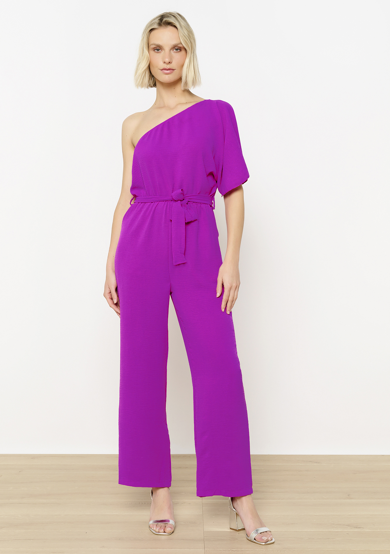 Asymmetrische jumpsuit met volantmouw, undefined - VIOLINE - undefined
